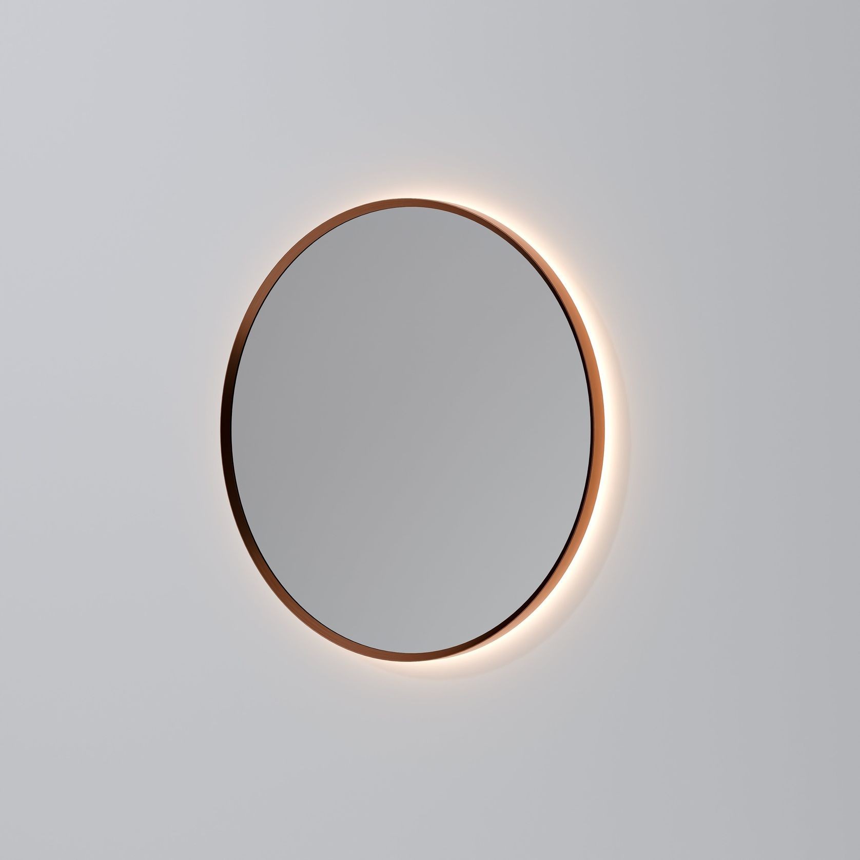 Code Solace Round Framed Gunmetal Led Mirror - 3 Sizes gallery detail image
