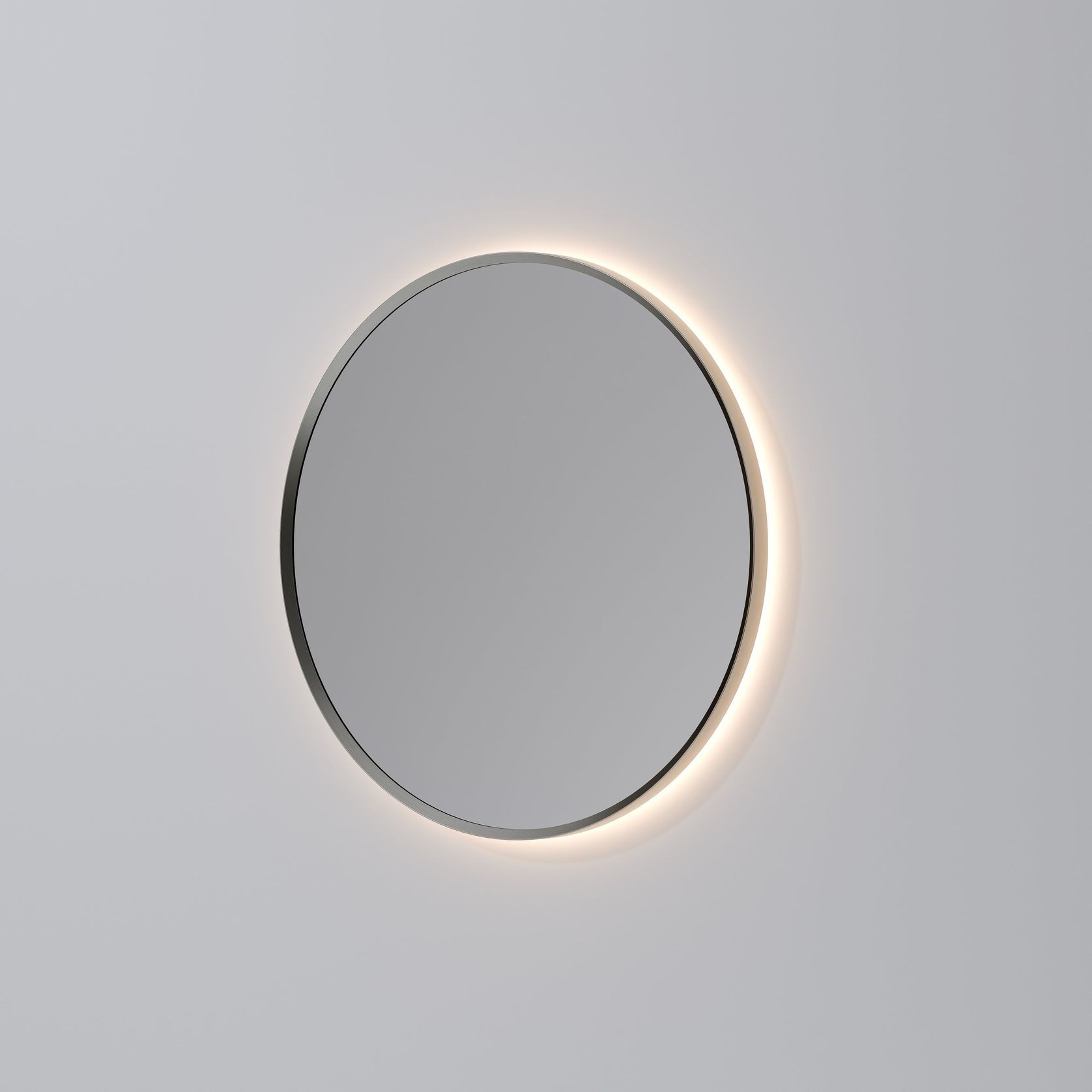 Code Solace Round Framed Gunmetal Led Mirror - 3 Sizes gallery detail image