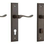 Iver Stirling Door Lever on Stepped Backplate Signature Brass gallery detail image