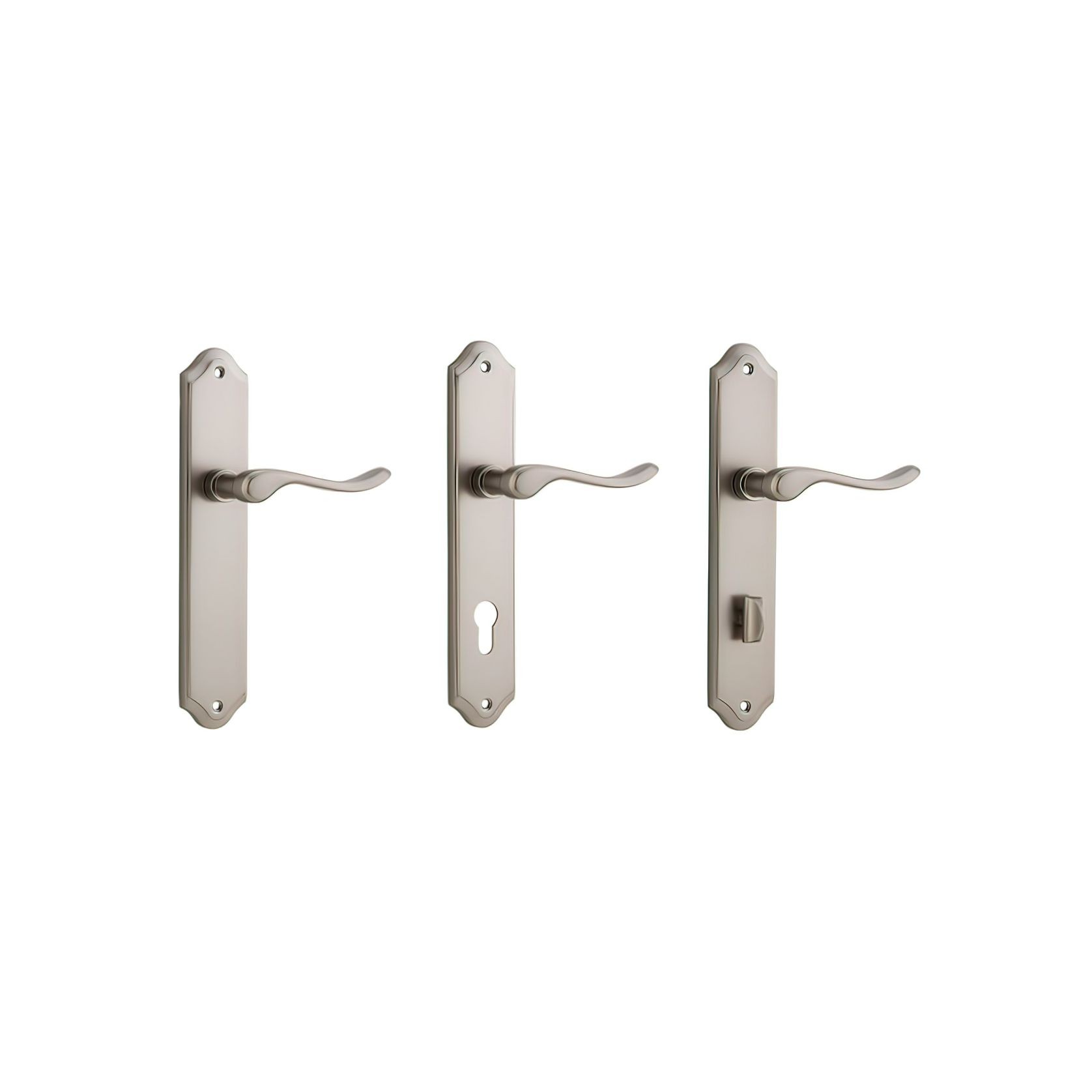 Iver Stirling Lever on Shouldered Backplate Satin Nickel gallery detail image