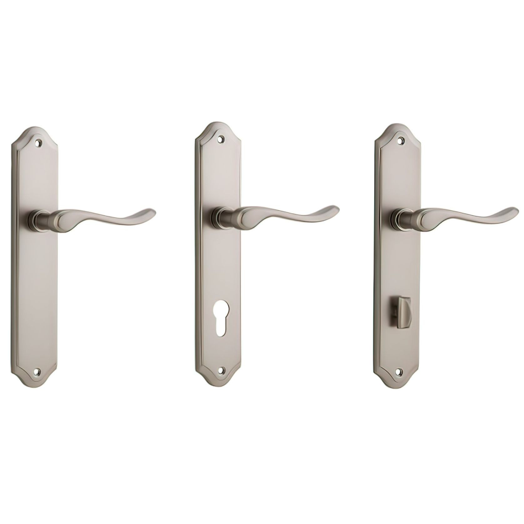Iver Stirling Lever on Shouldered Backplate Satin Nickel gallery detail image