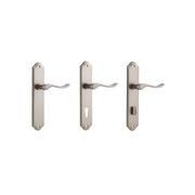 Iver Stirling Lever on Shouldered Backplate Satin Nickel gallery detail image