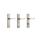 Iver Stirling Door Lever on Stepped Backplate Satin Nickel gallery detail image