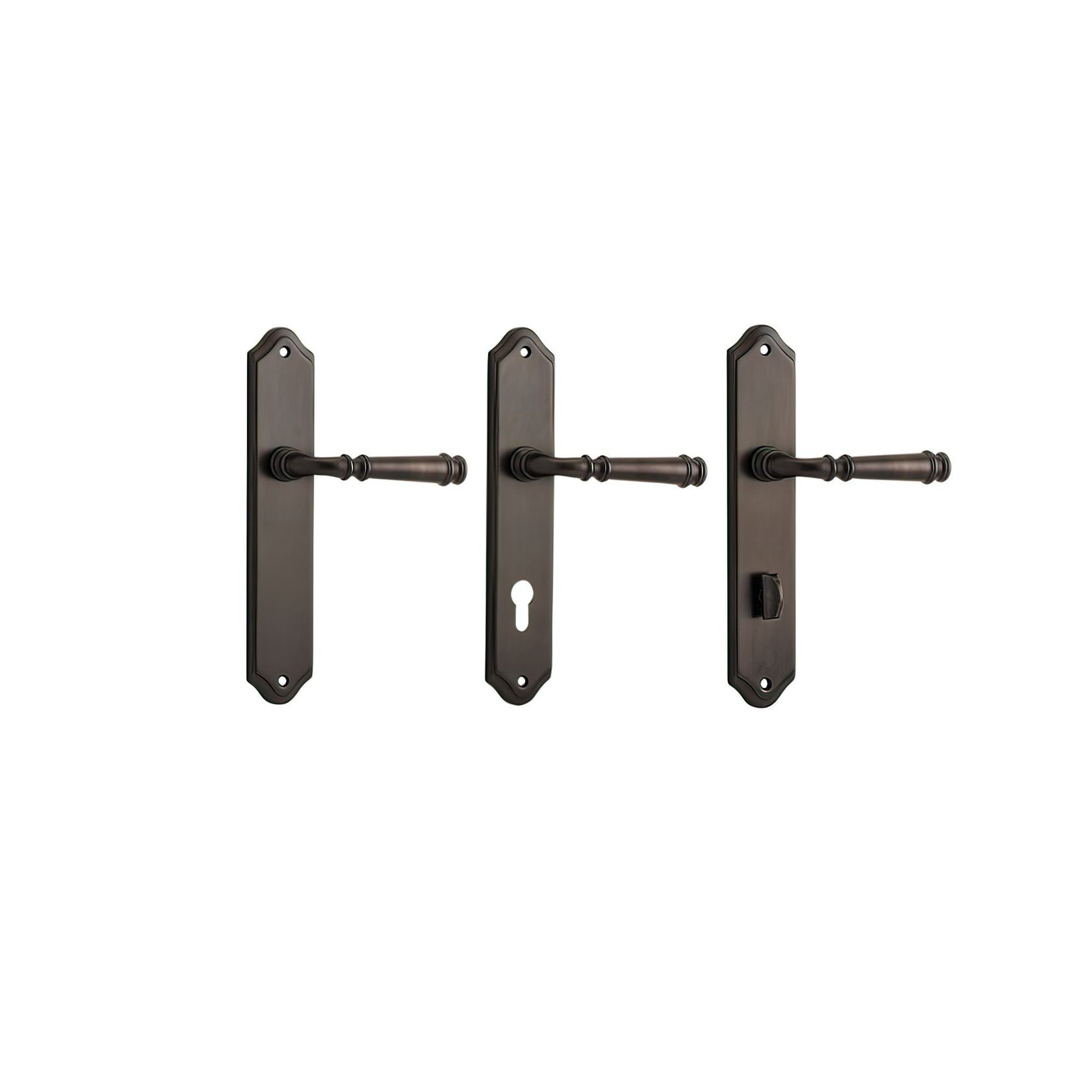 Iver Verona Door Lever on Shouldered Backplate Signature Brass gallery detail image