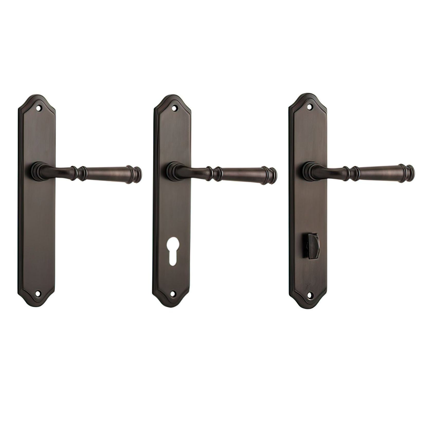 Iver Verona Door Lever on Shouldered Backplate Signature Brass gallery detail image