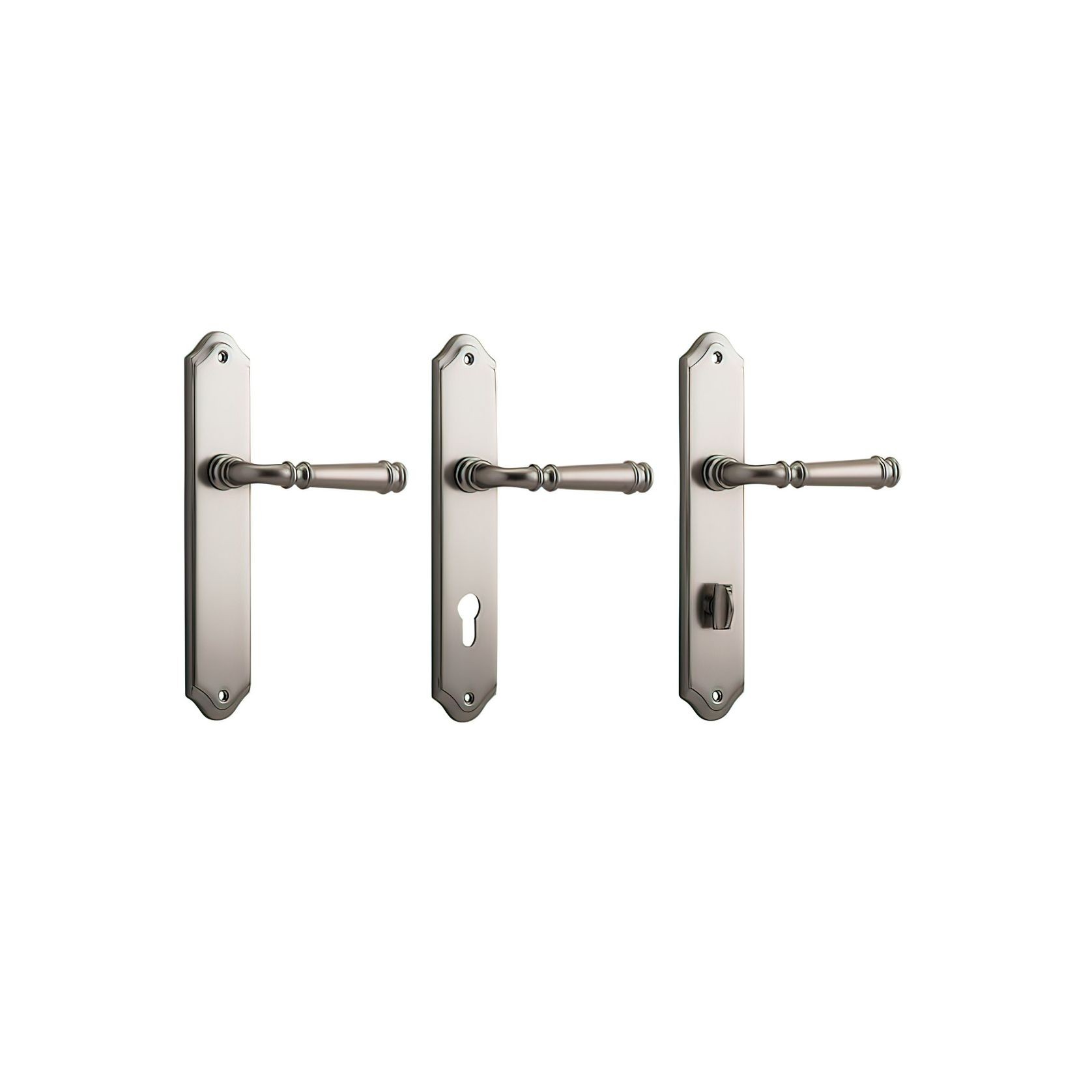 Iver Verona Door Lever on Shouldered Backplate Satin Nickel - Customise to your needs gallery detail image