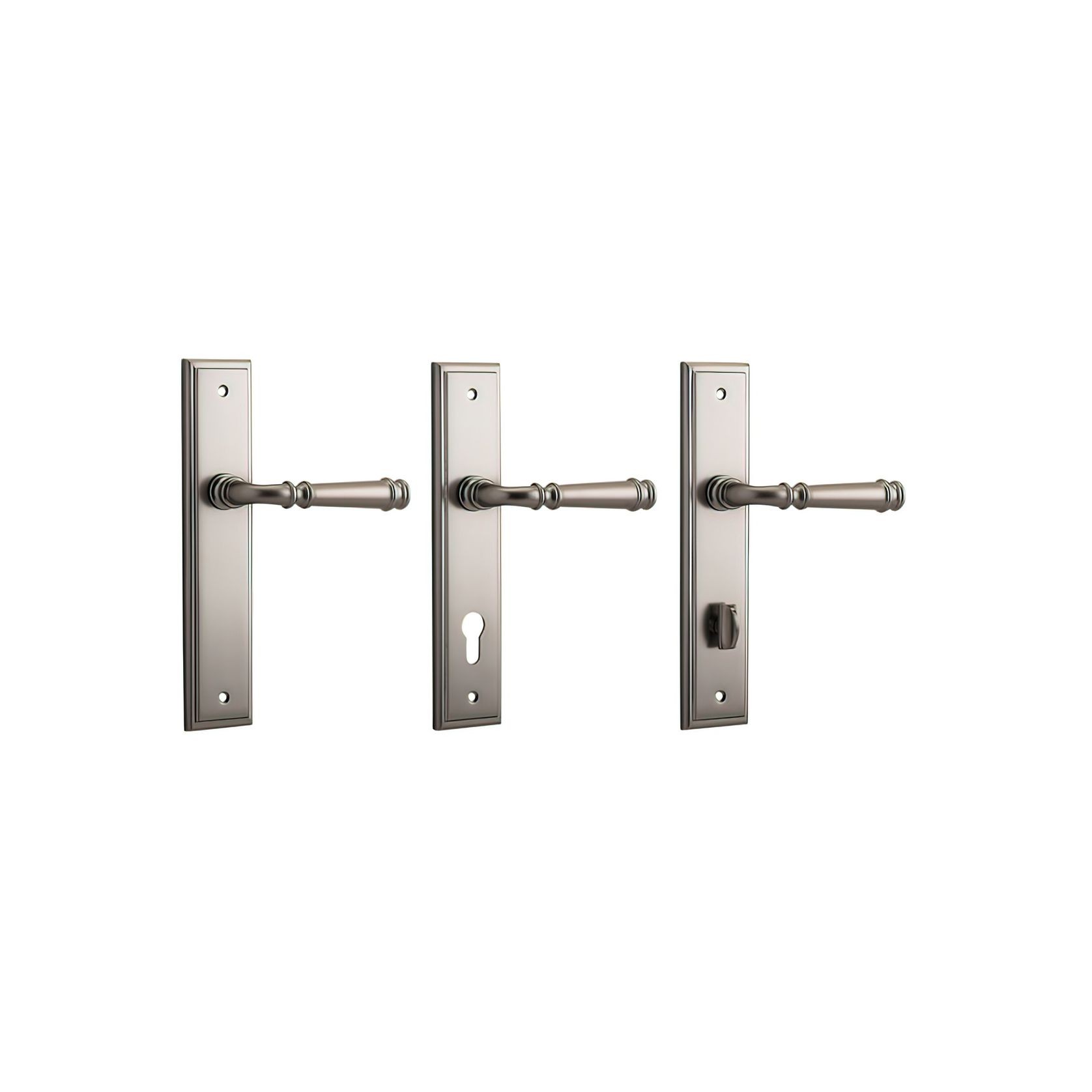 Iver Verona Door Lever on Stepped Backplate Satin Nickel - Customise to your needs gallery detail image