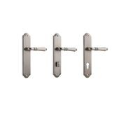 Iver Sarlat Lever Door Handle on Shouldered Backplate Distressed Nickel gallery detail image