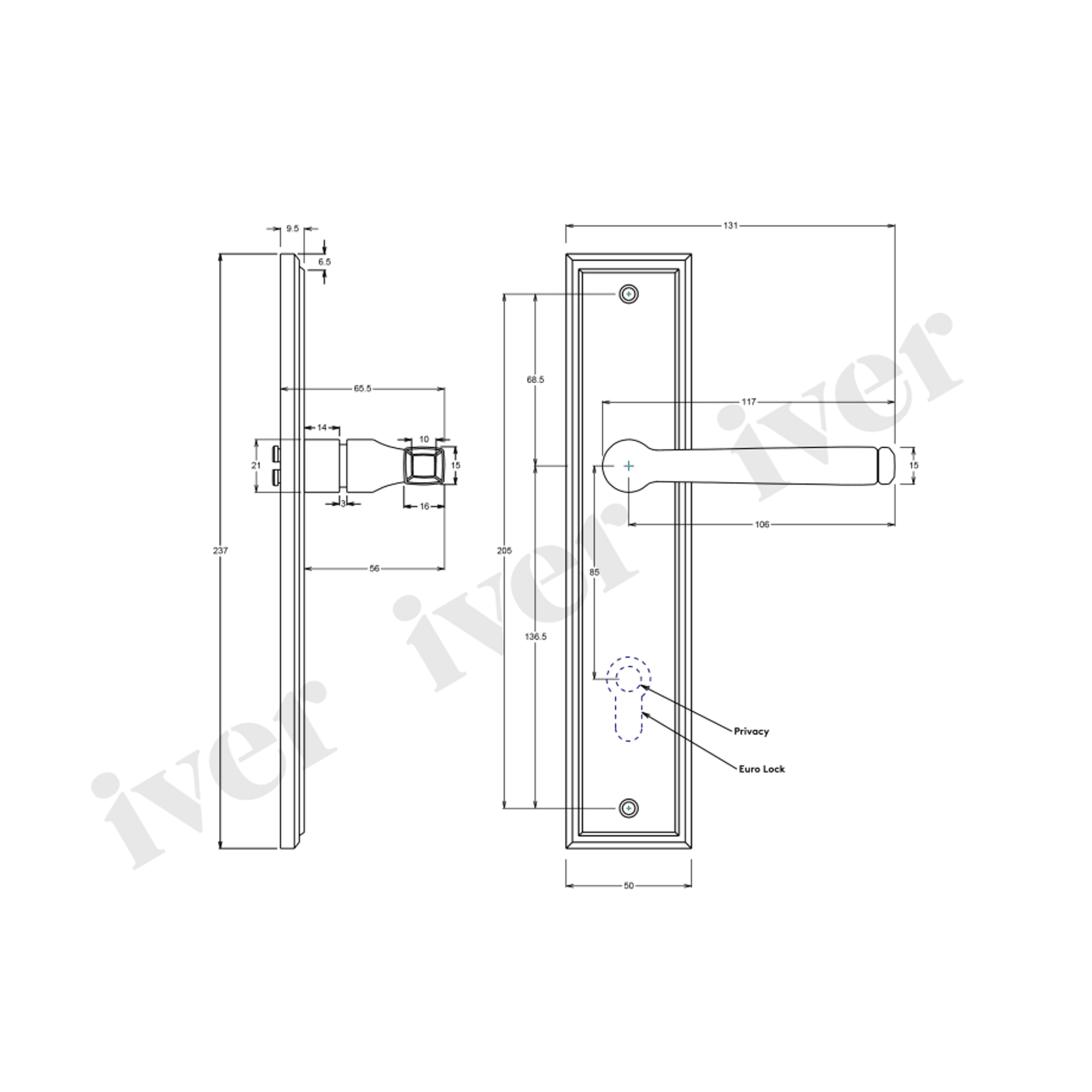 Iver Annecy Door Lever on Stepped Backplate Latch Brushed Brass 15244 - Customise to your need gallery detail image