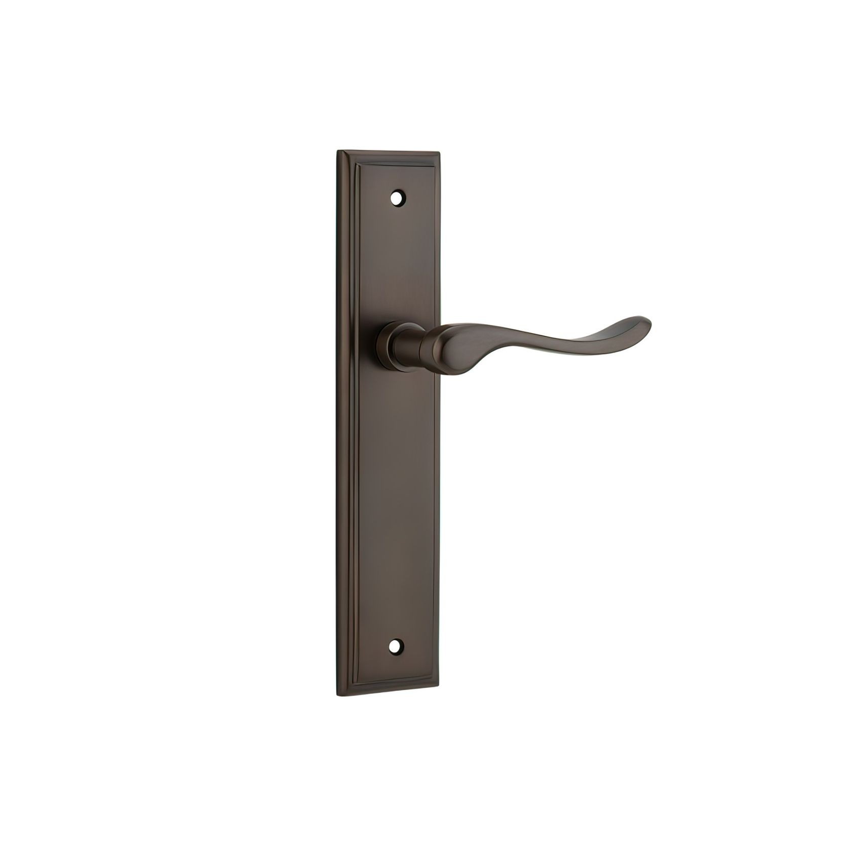 Iver Stirling Door Lever on Stepped Backplate Signature Brass gallery detail image