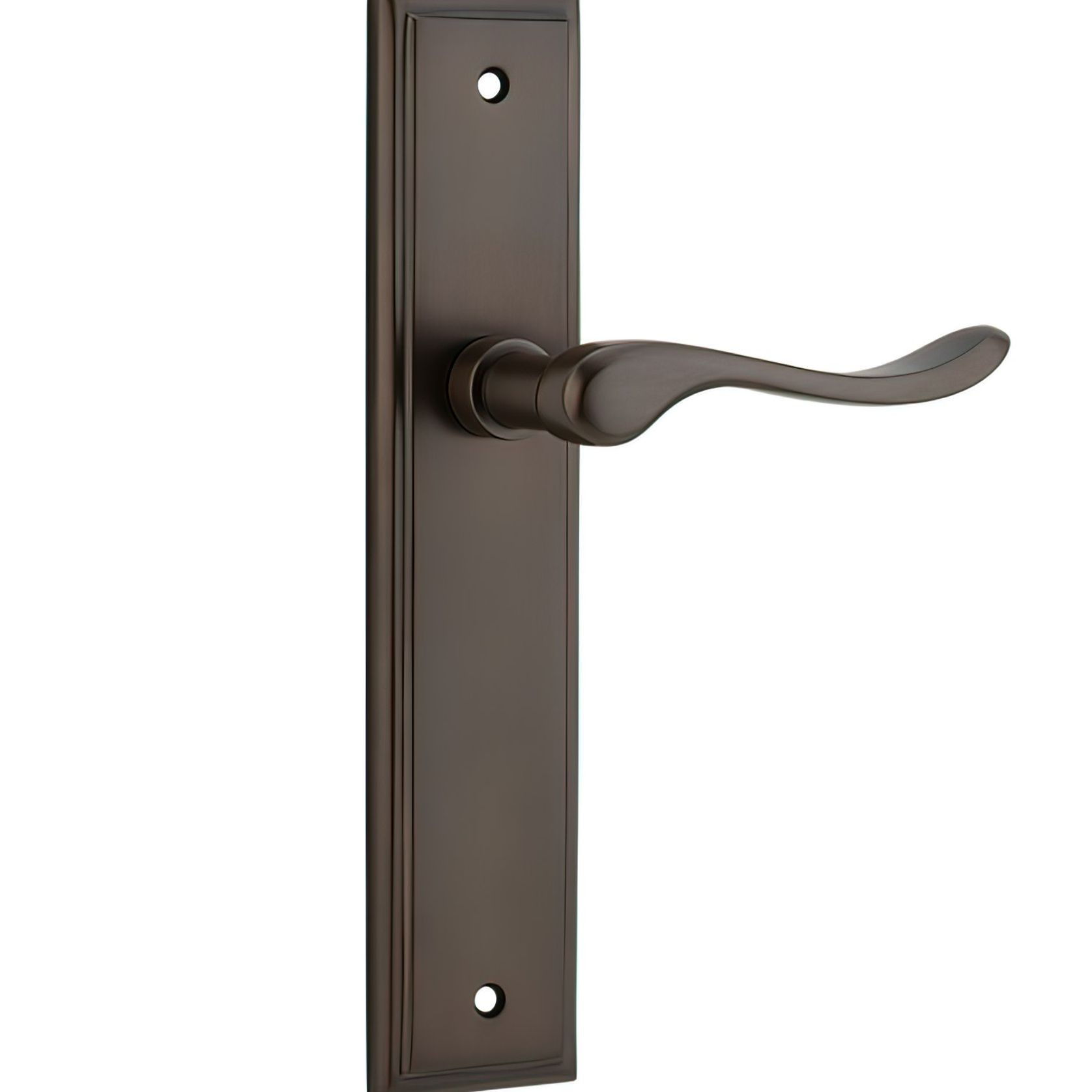 Iver Stirling Door Lever on Stepped Backplate Signature Brass gallery detail image