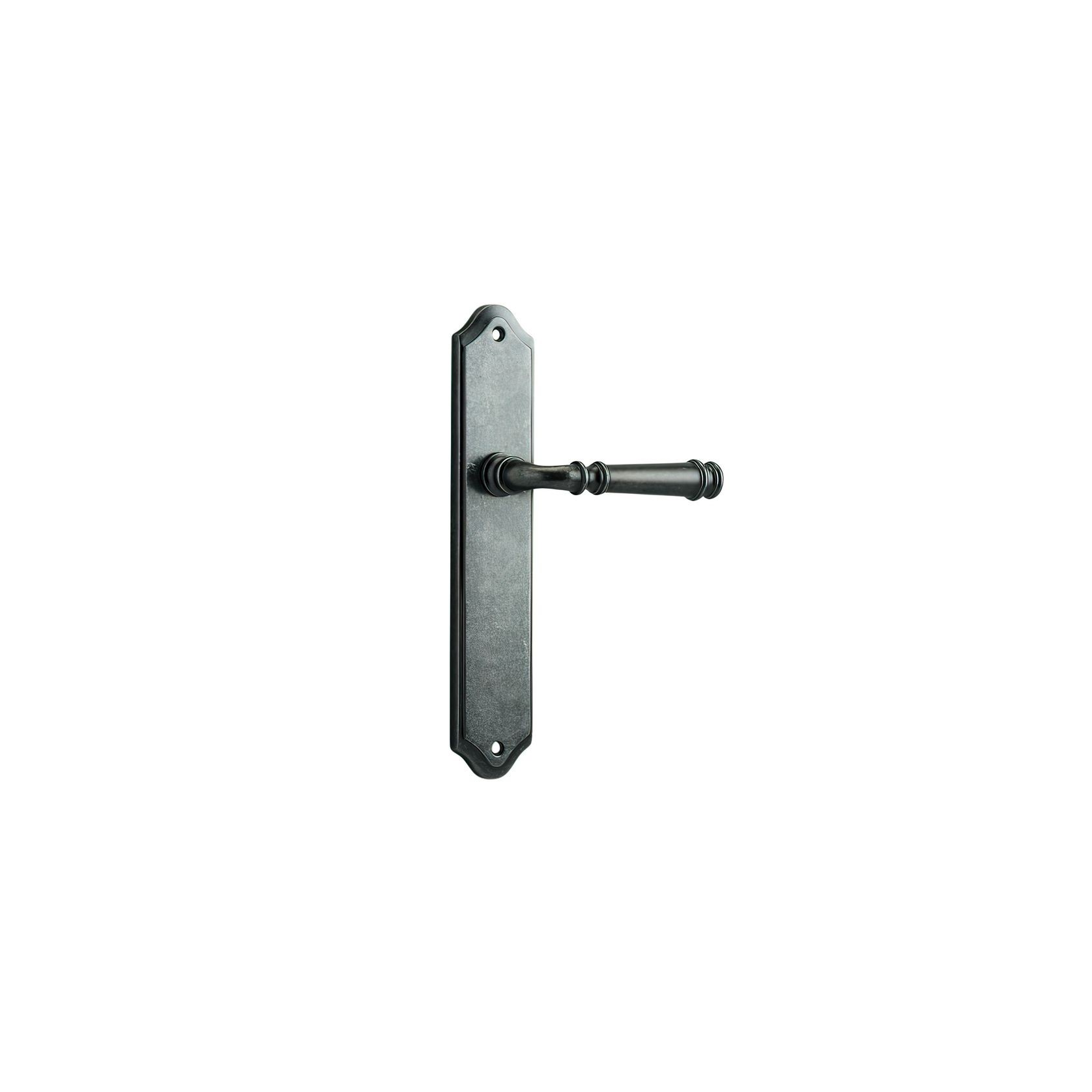 Iver Verona Door Lever on Shouldered Backplate Distressed Nickel gallery detail image