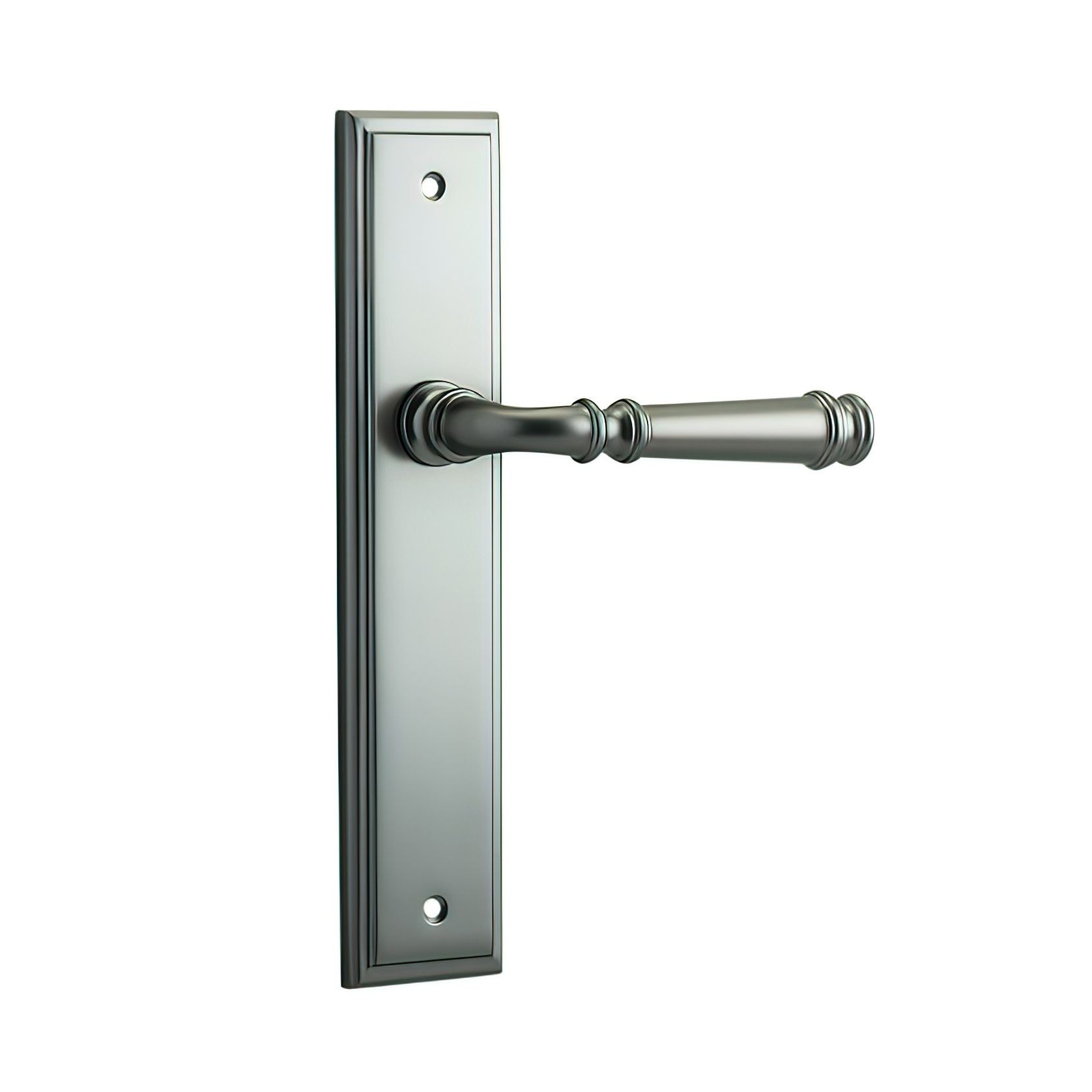 Iver Verona Door Lever on Stepped Backplate Satin Nickel - Customise to your needs gallery detail image