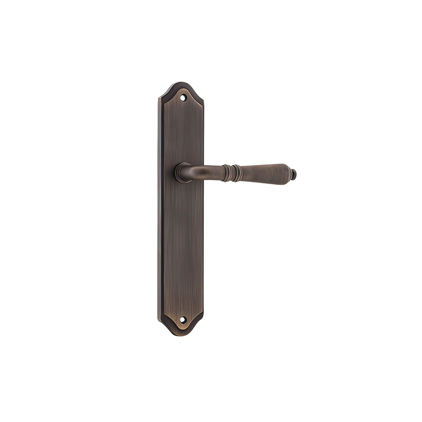 Iver Sarlat Lever Door Handle on Shouldered Backplate Signature Brass gallery detail image