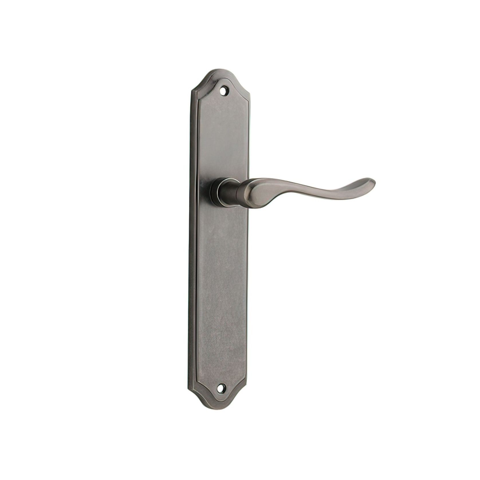 Iver Stirling Lever on Shouldered Backplate Distressed Nickel gallery detail image
