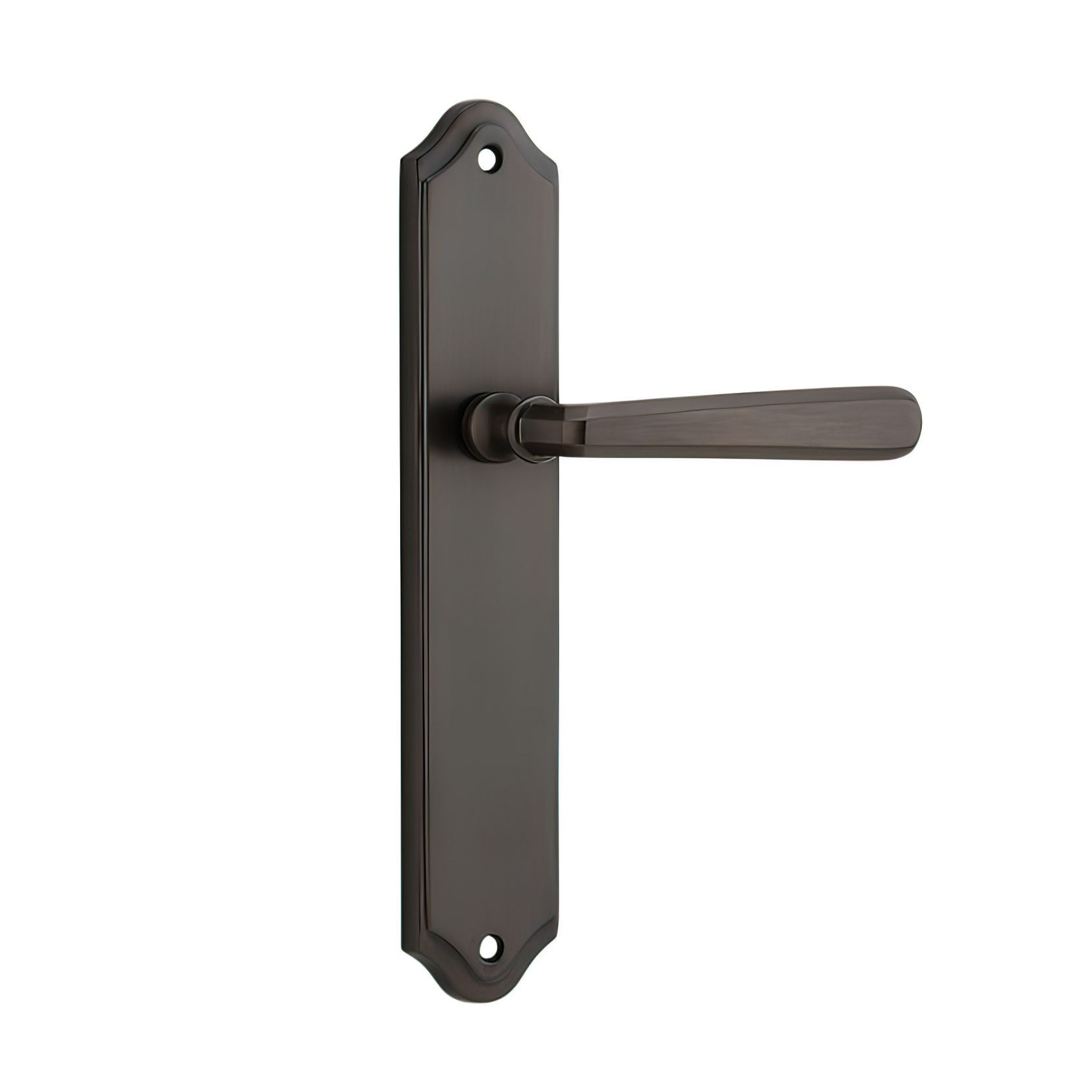 Iver Copenhagen Door Lever on Shouldered Backplate Signature Brass gallery detail image