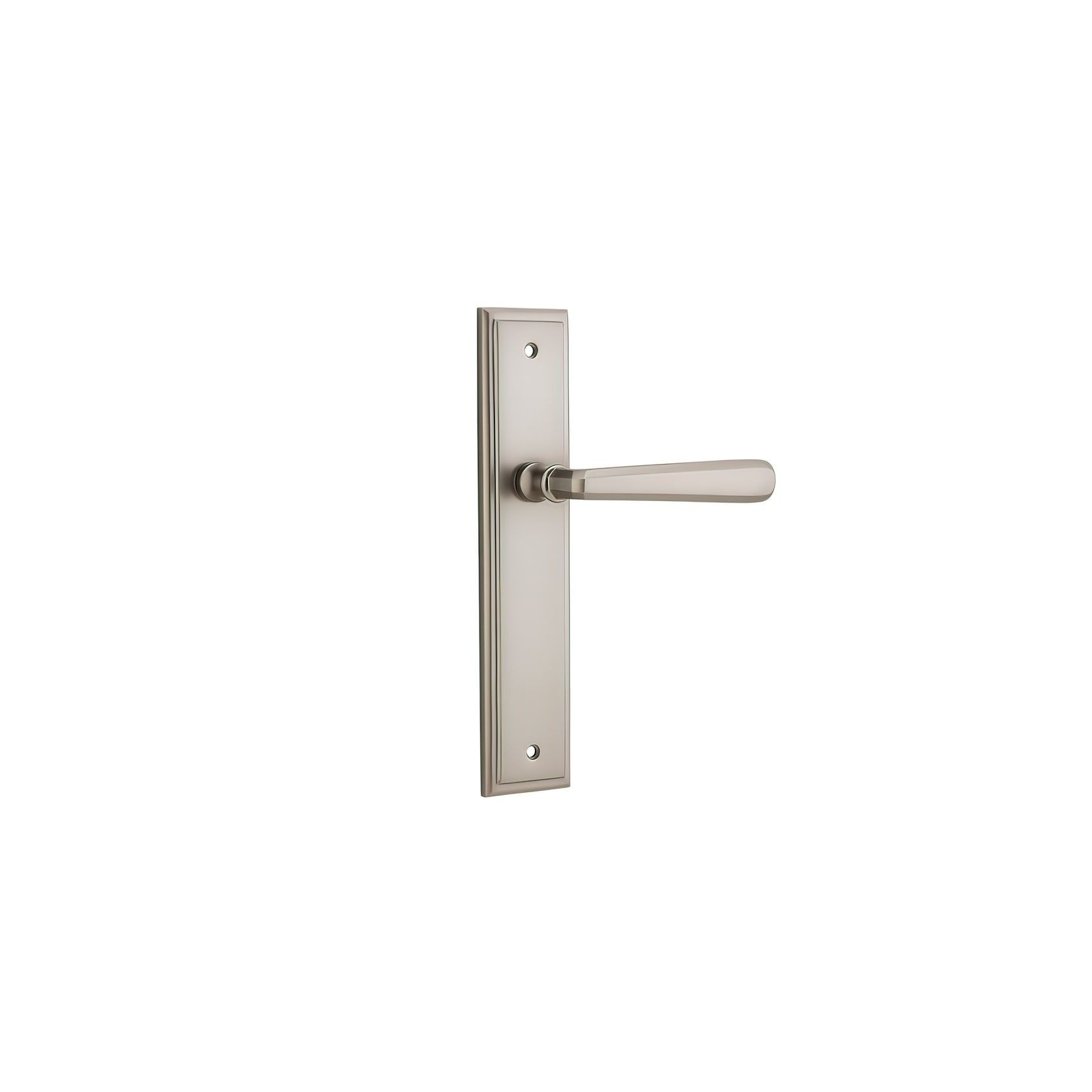 Iver Copenhagen Door Lever on Stepped Backplate Satin Nickel gallery detail image