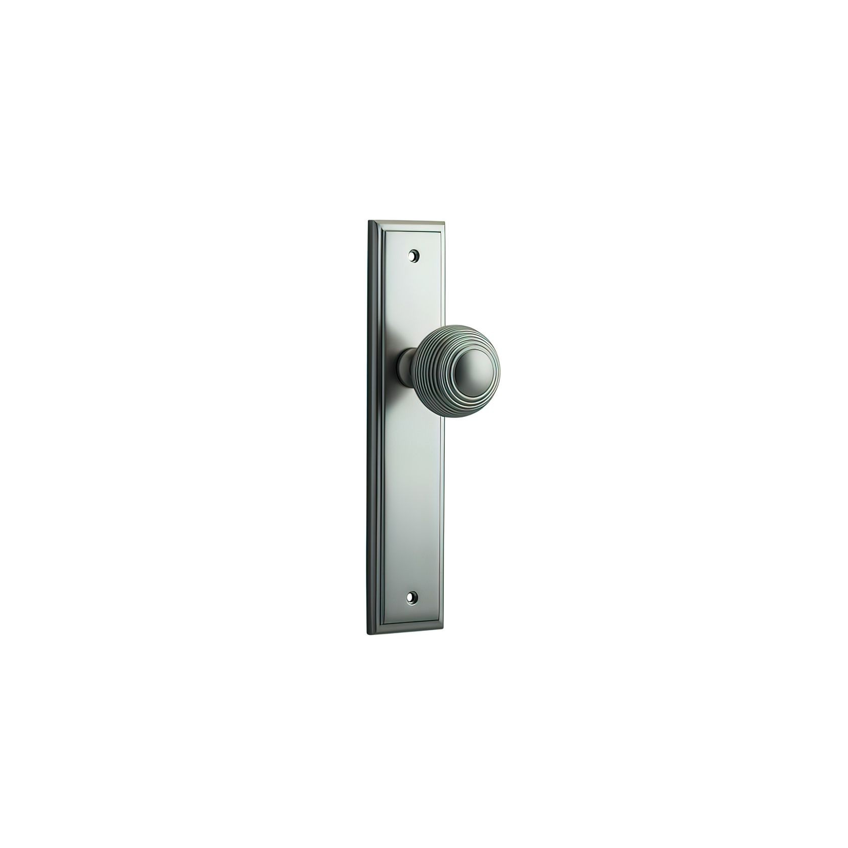 Iver Guildford Door Knob on Stepped Backplate Satin Nickel - Customise to your needs gallery detail image