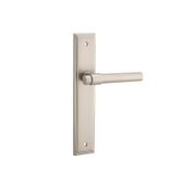 Iver Helsinki Door Lever on Stepped Backplate Satin Nickel gallery detail image