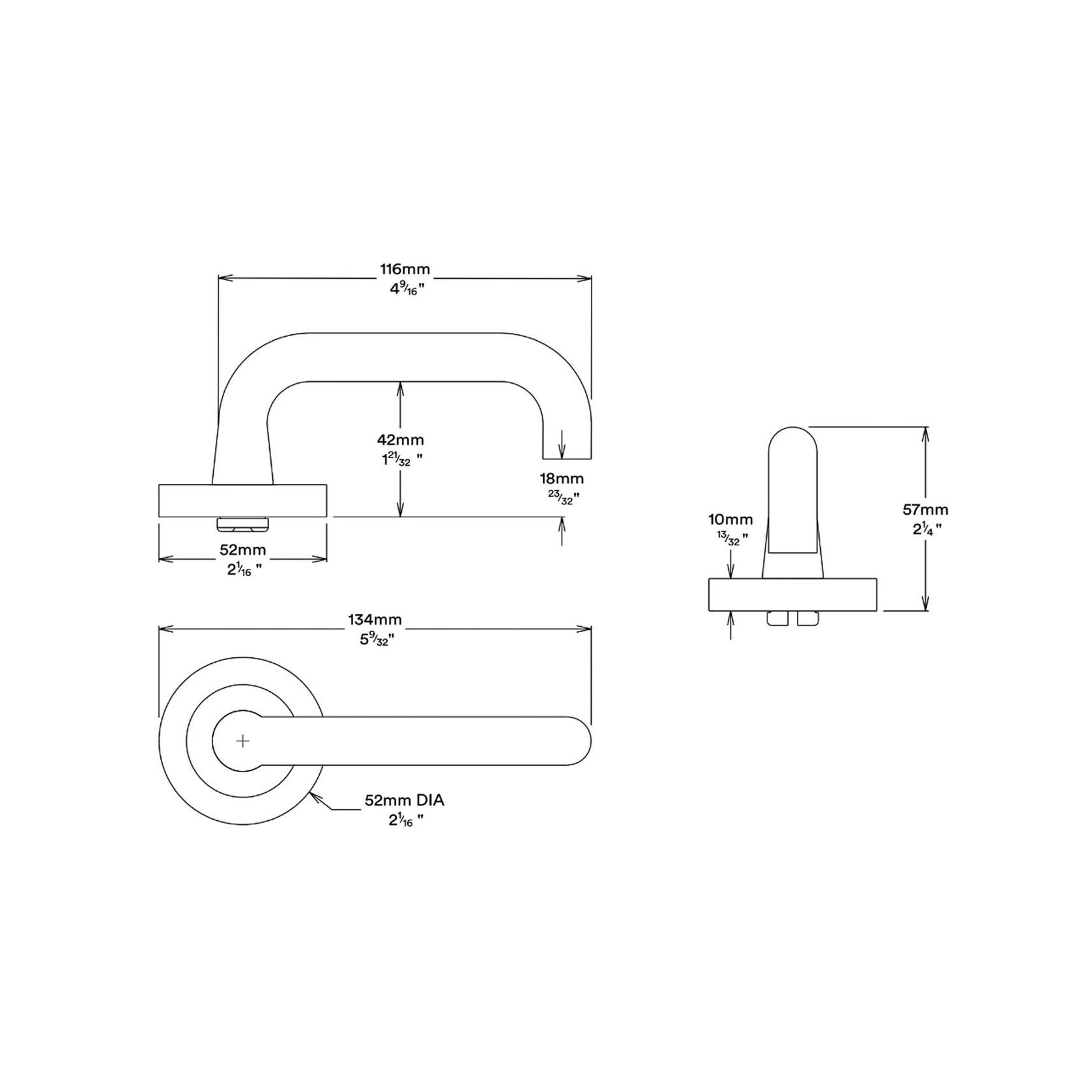 Iver Oslo Door Lever Handle On Round Rose Passage gallery detail image