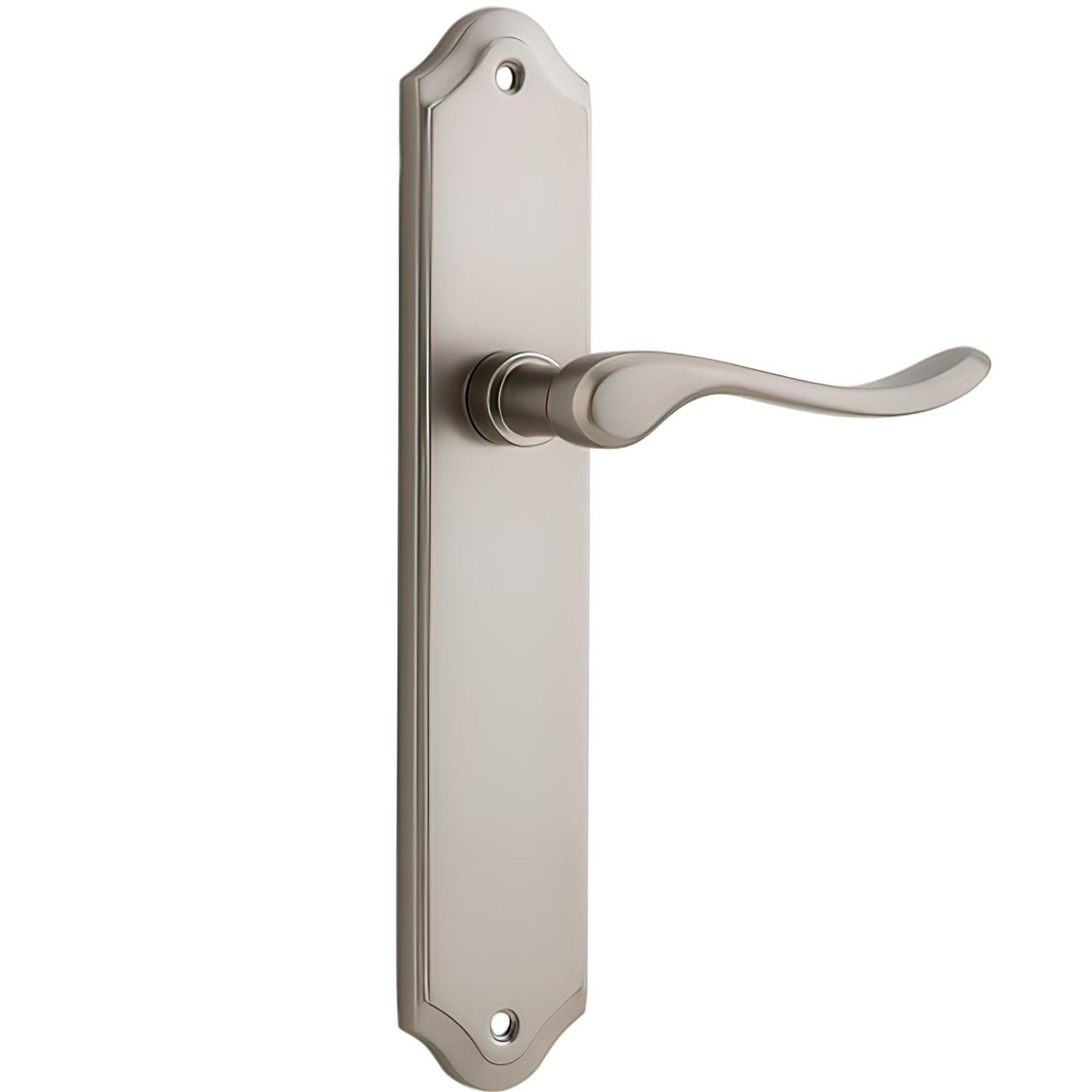 Iver Stirling Lever on Shouldered Backplate Satin Nickel gallery detail image