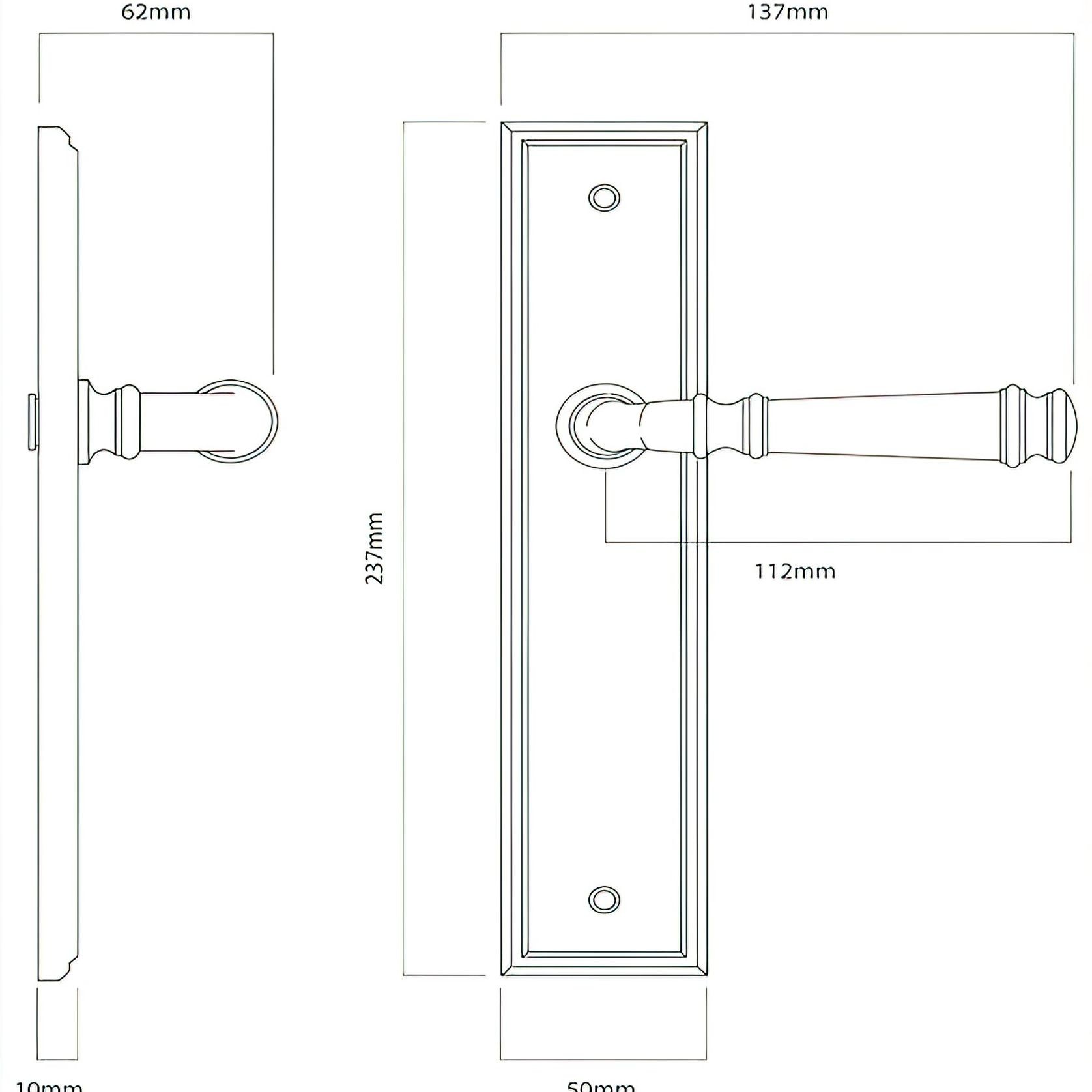Iver Verona Door Lever on Stepped Backplate Signature Brass gallery detail image