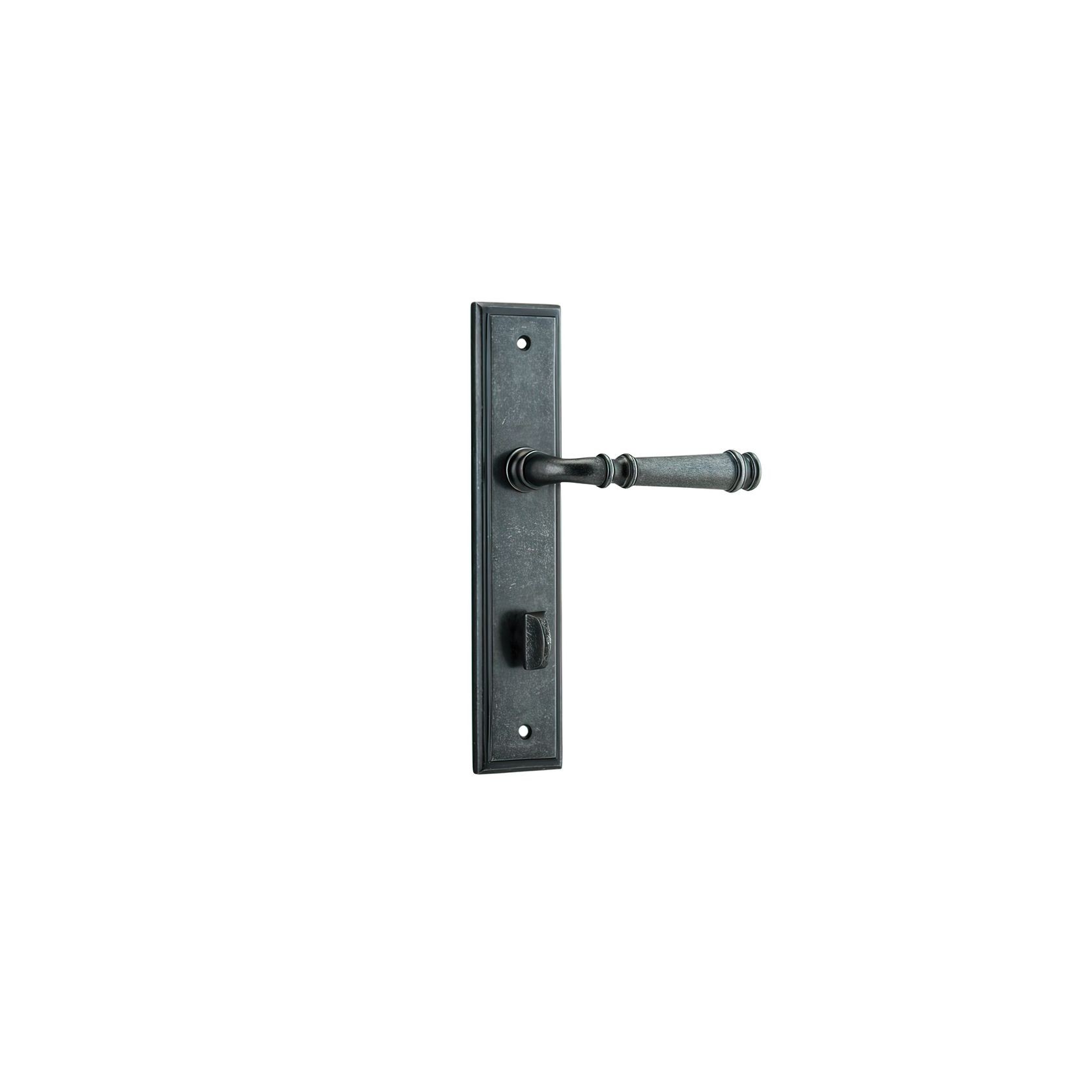 Iver Verona Door Lever on Stepped Backplate Distressed Nickel gallery detail image