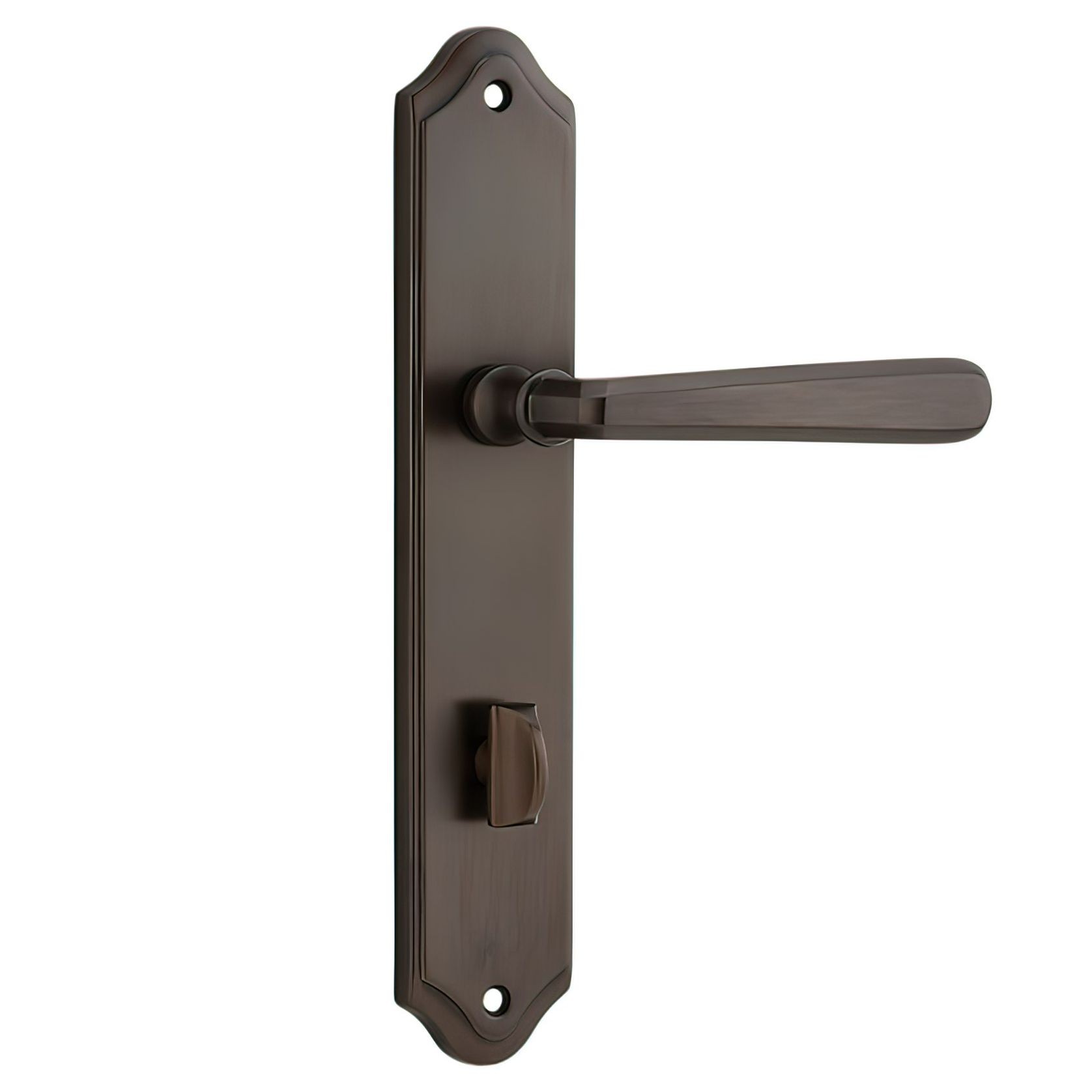 Iver Copenhagen Door Lever on Shouldered Backplate Signature Brass gallery detail image