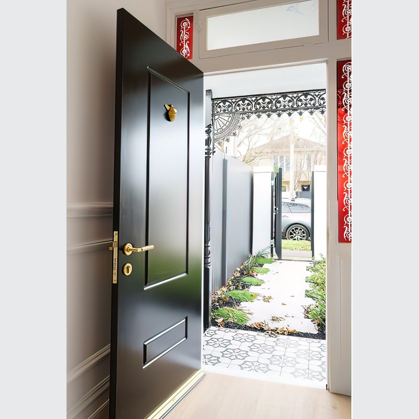 Zanda Zurich Door Handle Lever Set Satin Brass gallery detail image