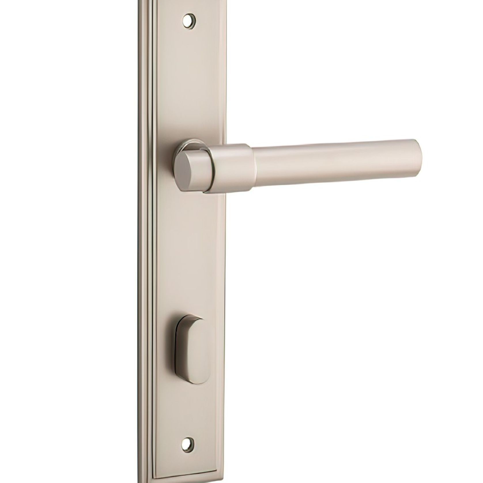 Iver Helsinki Door Lever on Stepped Backplate Satin Nickel gallery detail image