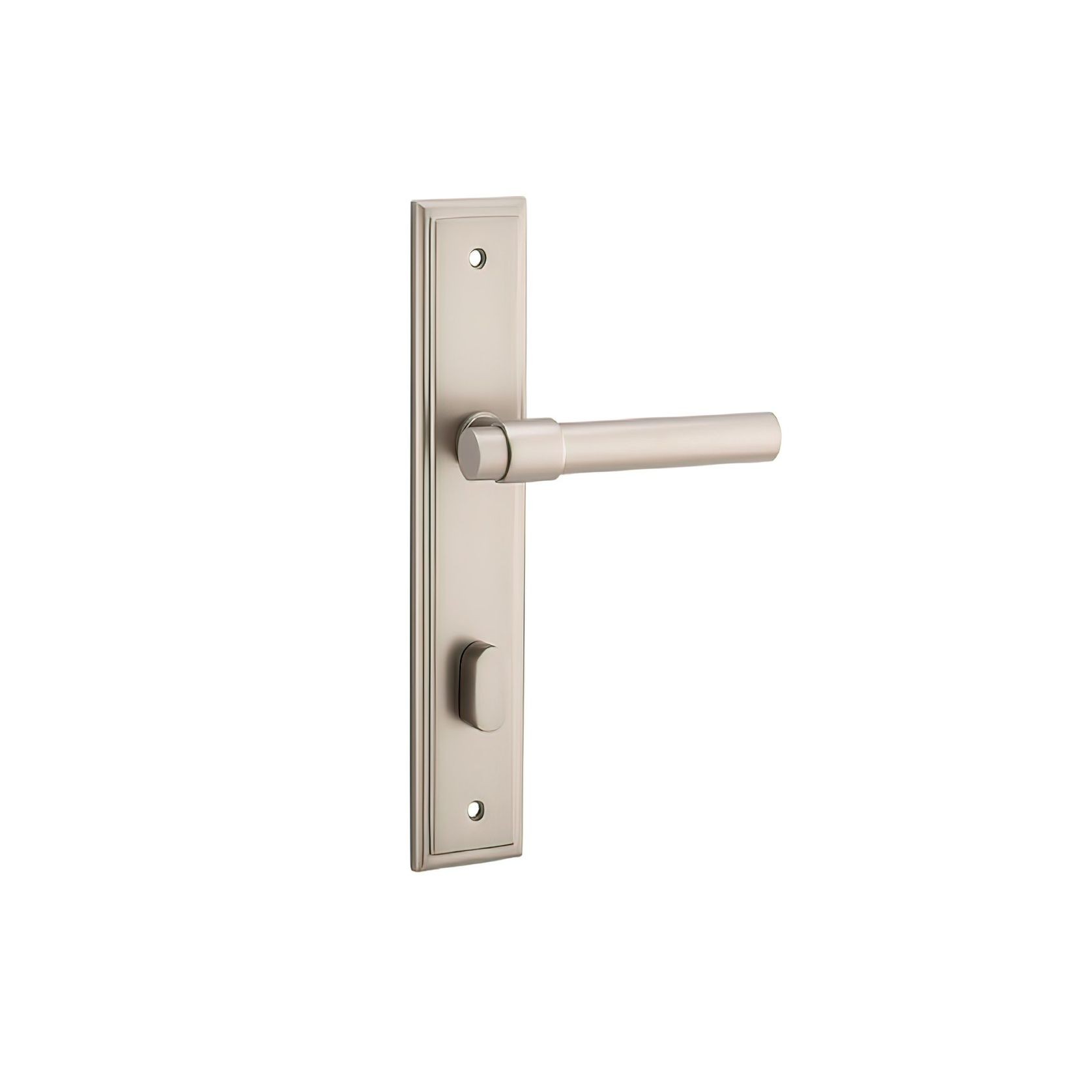 Iver Helsinki Door Lever on Stepped Backplate Satin Nickel gallery detail image