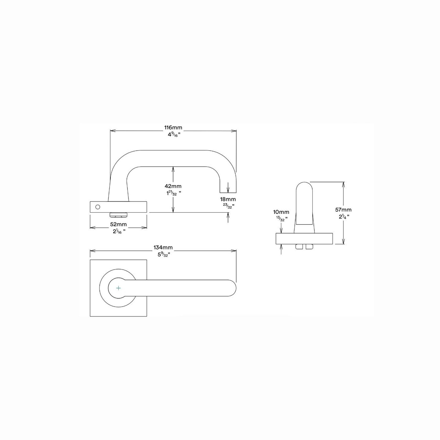 Iver Oslo Square Lever Door Handle on Rose Passage gallery detail image