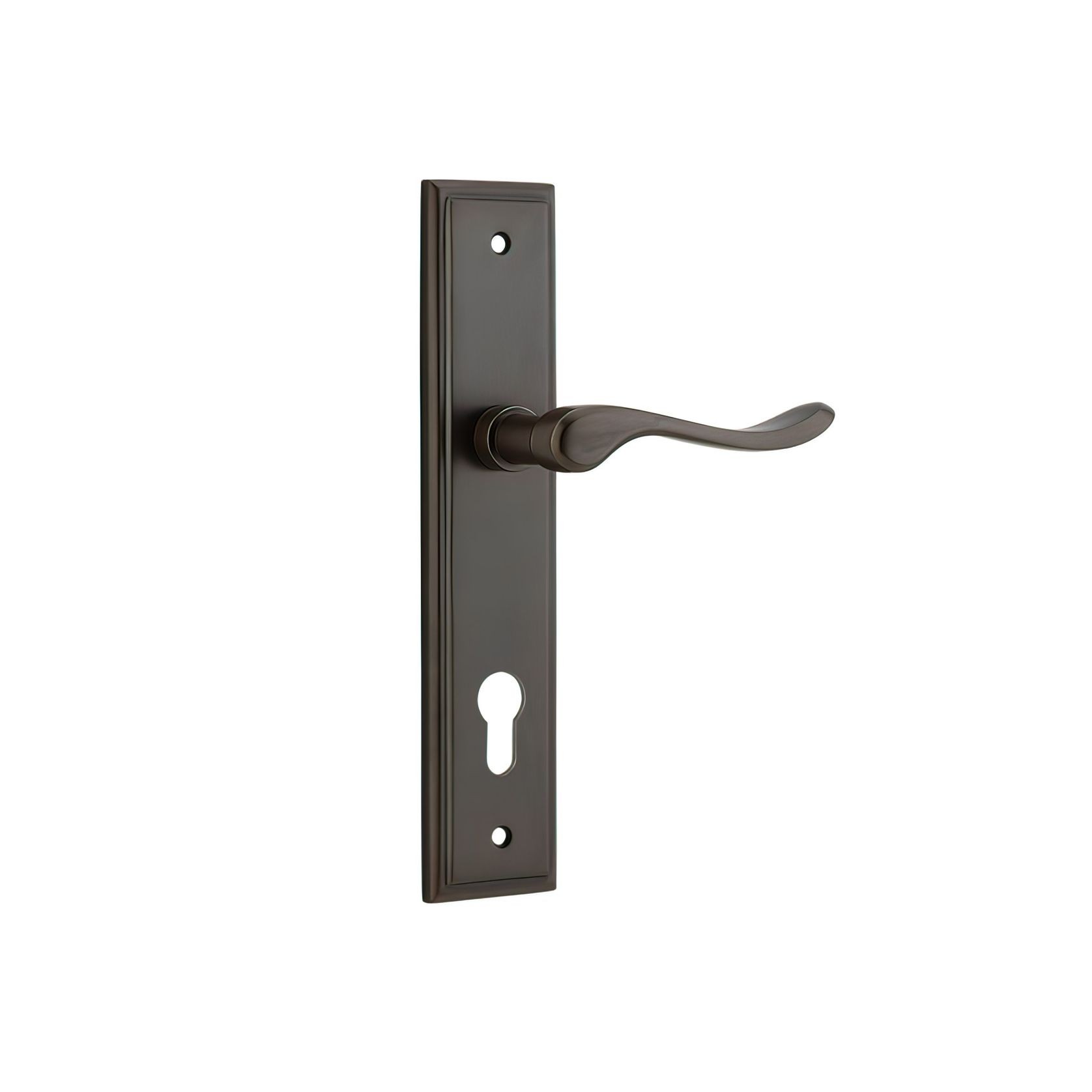 Iver Stirling Door Lever on Stepped Backplate Signature Brass gallery detail image