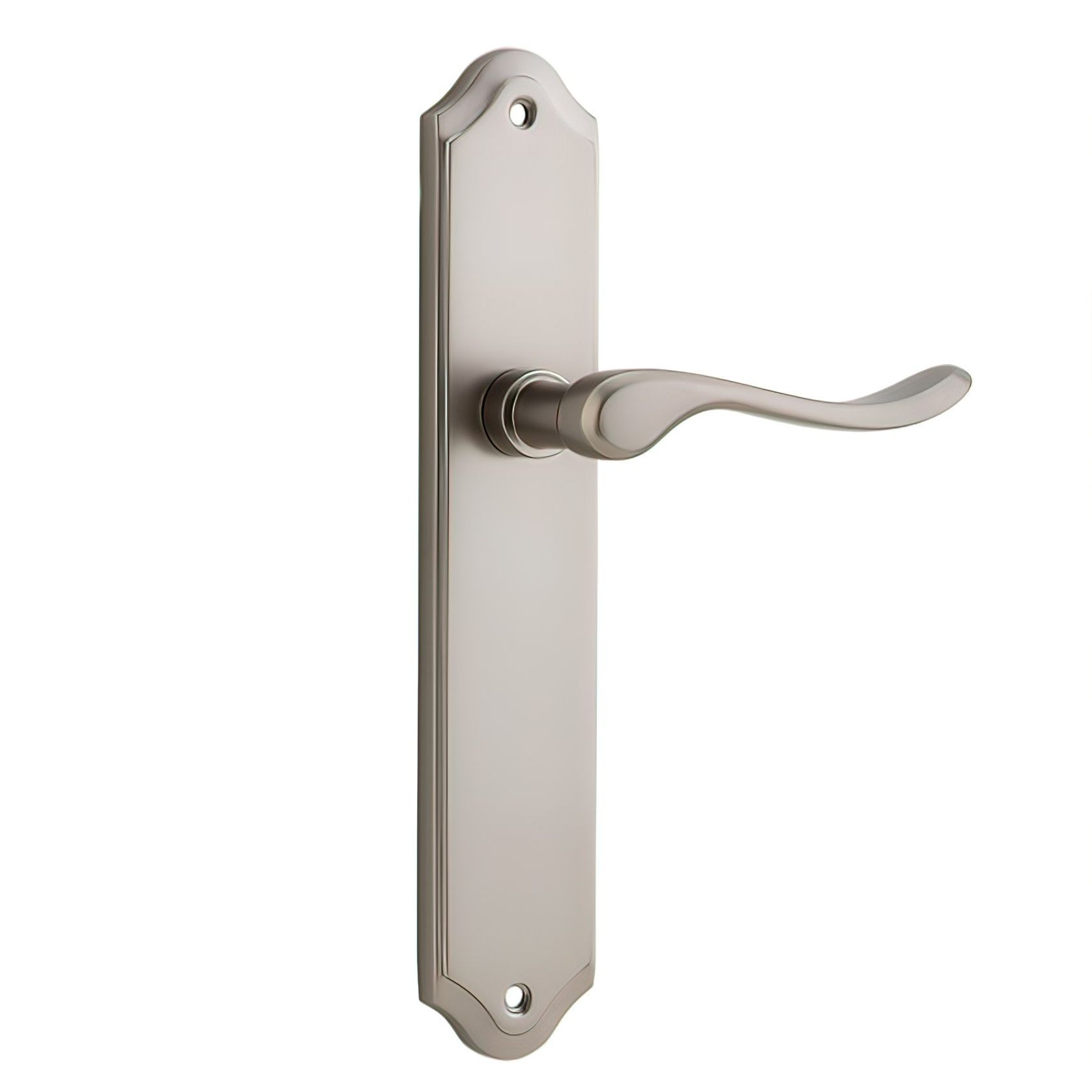 Iver Stirling Lever on Shouldered Backplate Satin Nickel gallery detail image