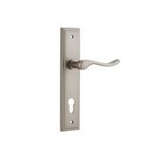 Iver Stirling Door Lever on Stepped Backplate Satin Nickel gallery detail image