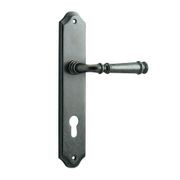 Iver Verona Door Lever on Shouldered Backplate Distressed Nickel gallery detail image