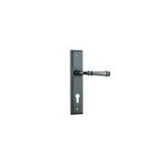 Iver Verona Door Lever on Stepped Backplate Distressed Nickel gallery detail image