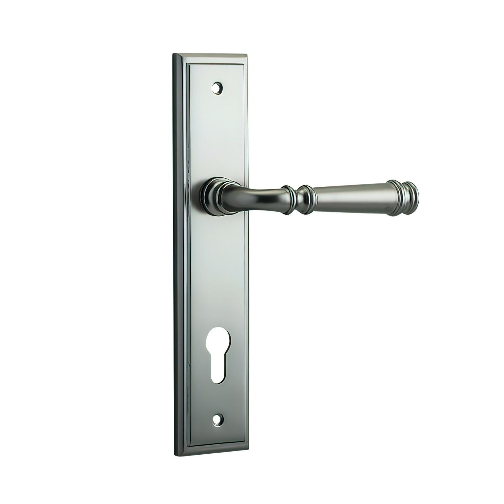 Iver Verona Door Lever on Stepped Backplate Satin Nickel - Customise to your needs gallery detail image