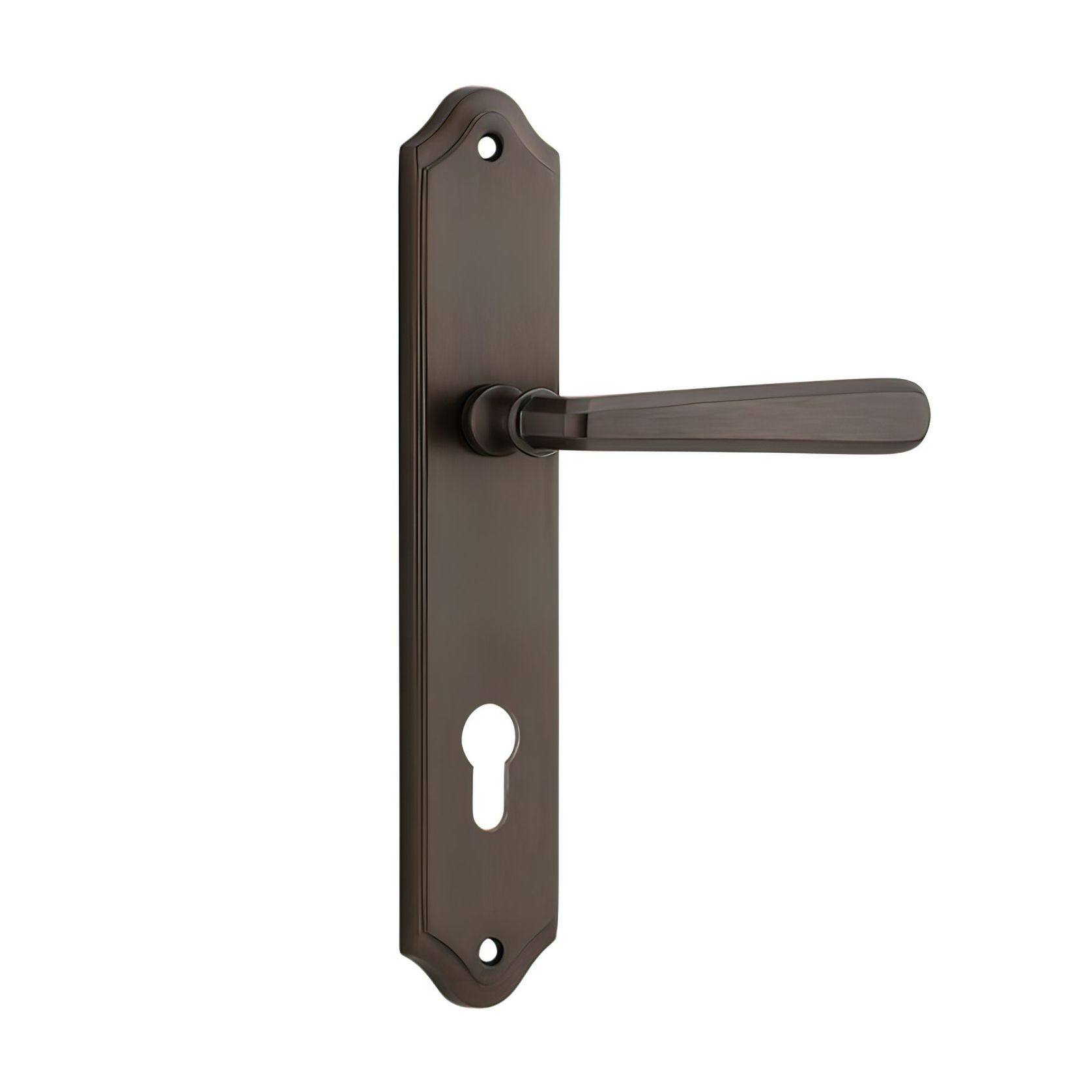 Iver Copenhagen Door Lever on Shouldered Backplate Signature Brass gallery detail image