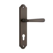 Iver Copenhagen Door Lever on Shouldered Backplate Signature Brass gallery detail image