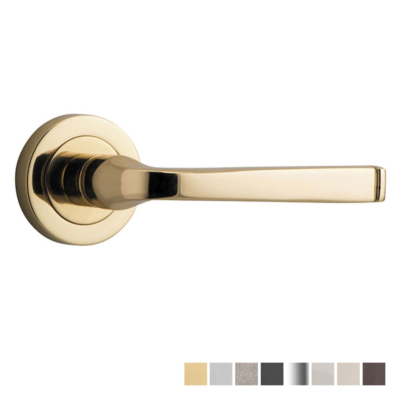Iver Annecy Door Lever Handle on Round Rose gallery detail image