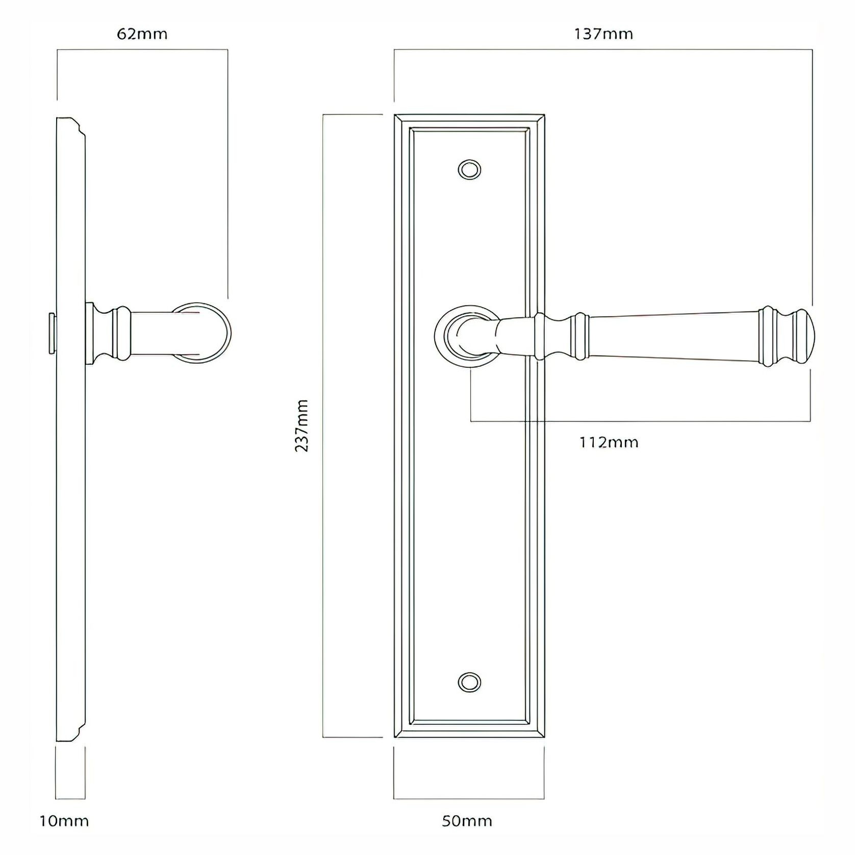 Iver Verona Door Lever on Stepped Backplate Distressed Nickel gallery detail image