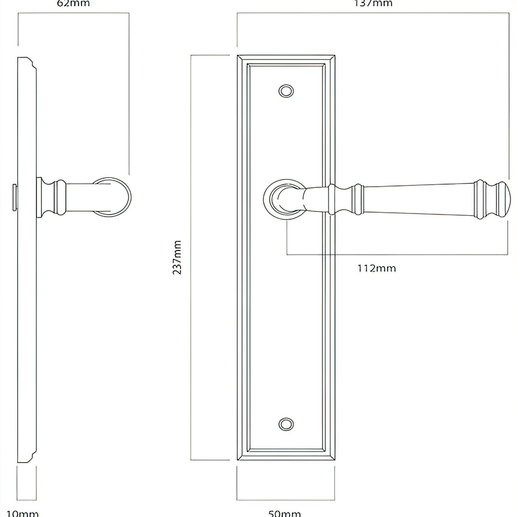 Iver Verona Door Lever on Stepped Backplate Distressed Nickel gallery detail image