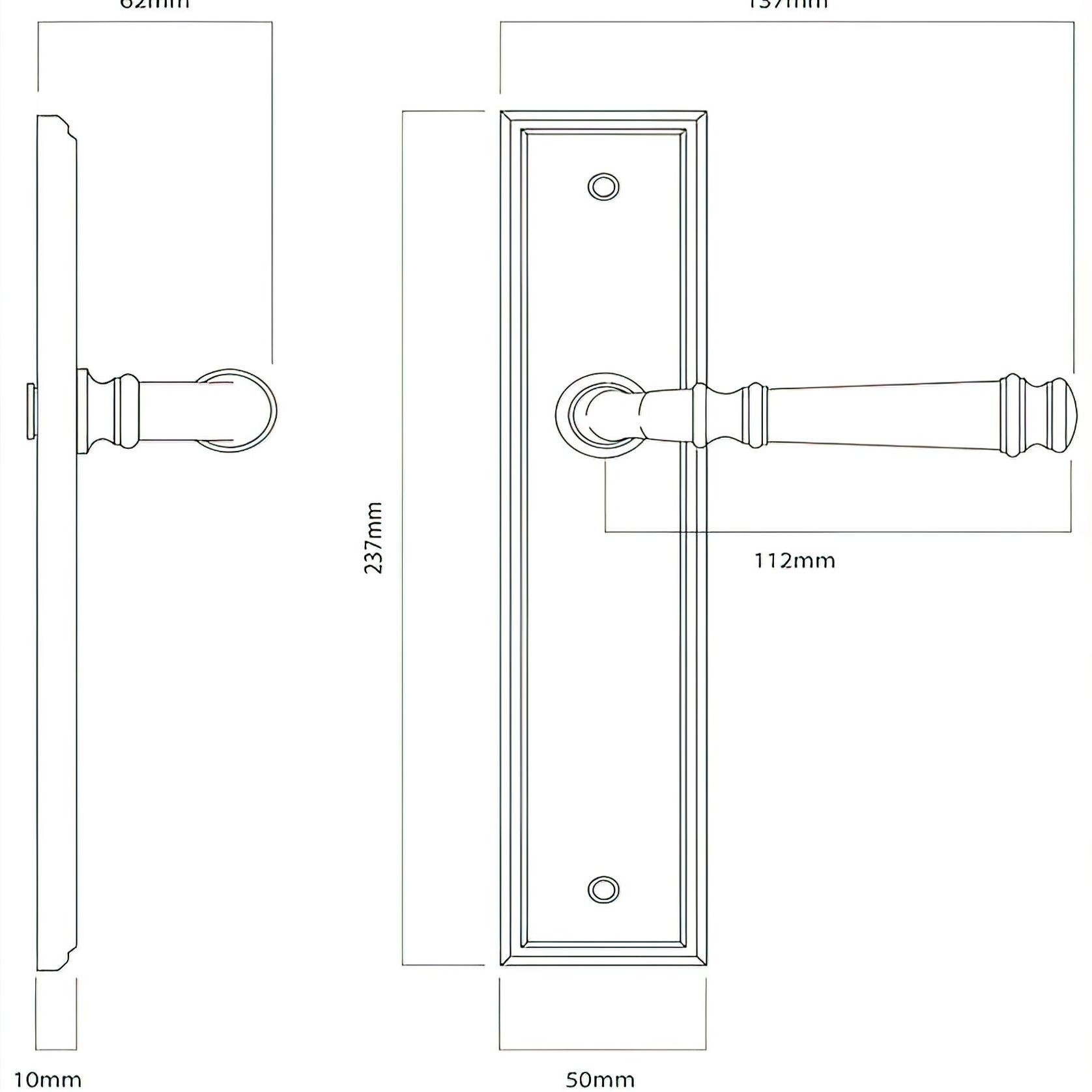 Iver Verona Door Lever on Stepped Backplate Satin Nickel - Customise to your needs gallery detail image