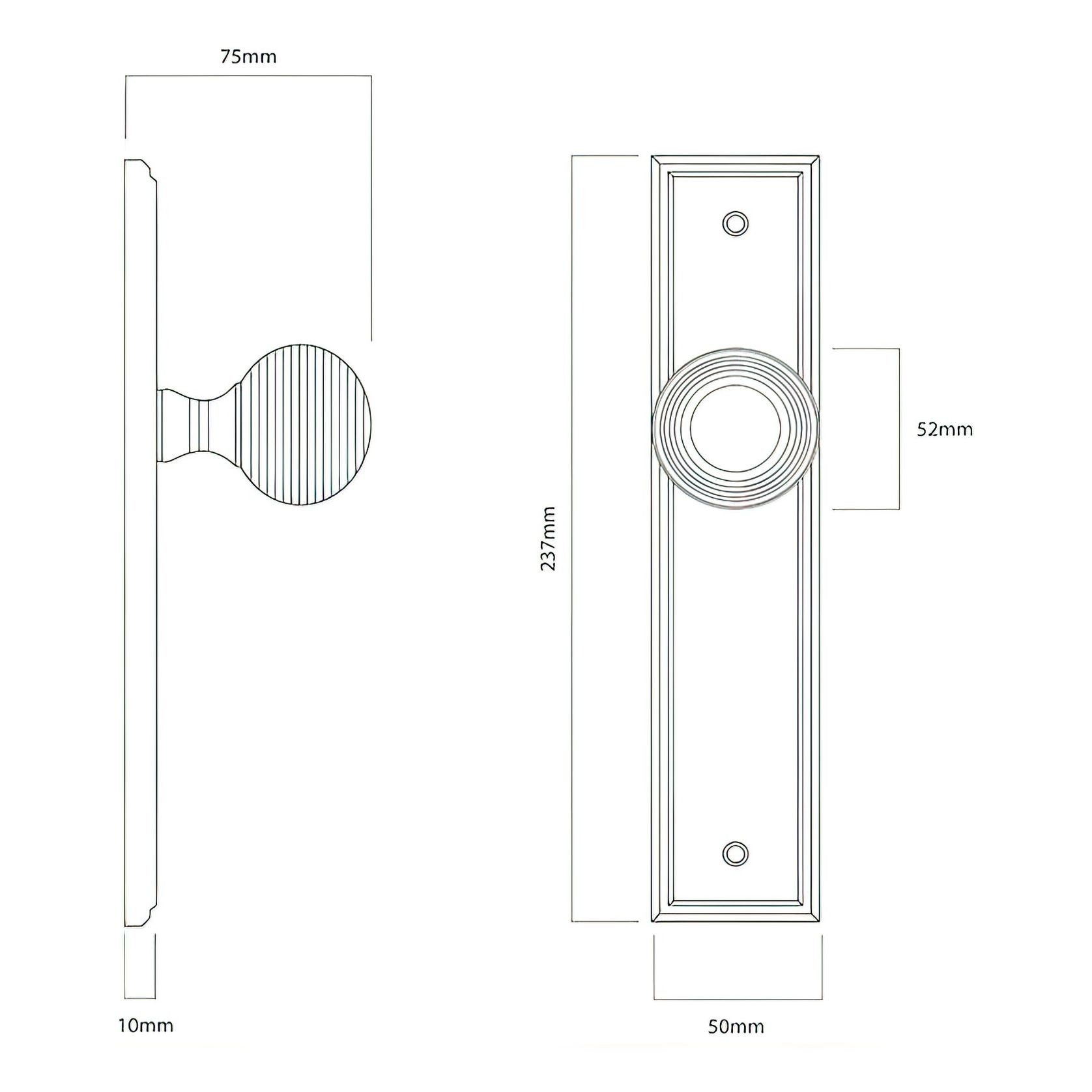 Iver Guildford Door Knob on Stepped Backplate Distressed Nickel gallery detail image