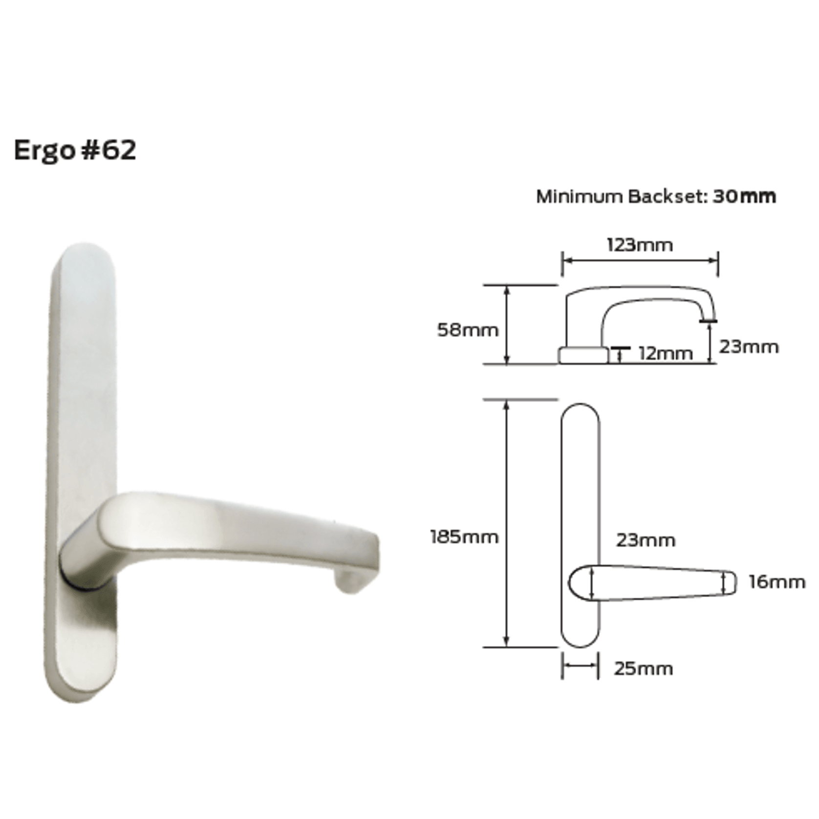 Legge 5400 Series Ergo (62) Door Furniture gallery detail image