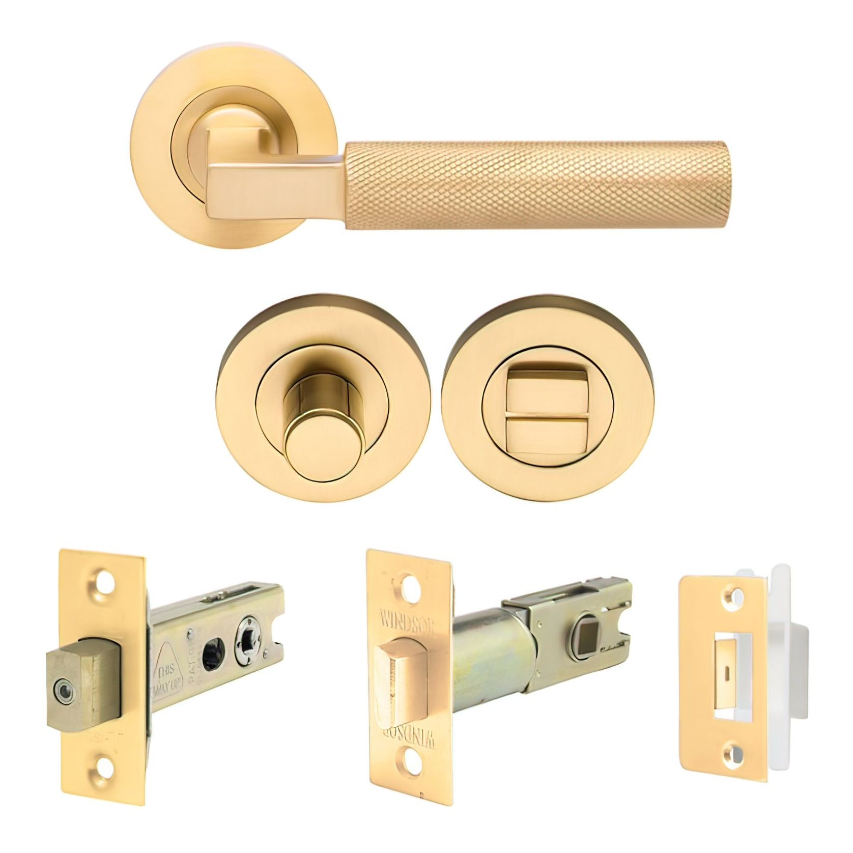 Zanda Zurich Door Handle Lever Set Satin Brass gallery detail image