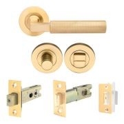 Zanda Zurich Door Handle Lever Set Satin Brass gallery detail image