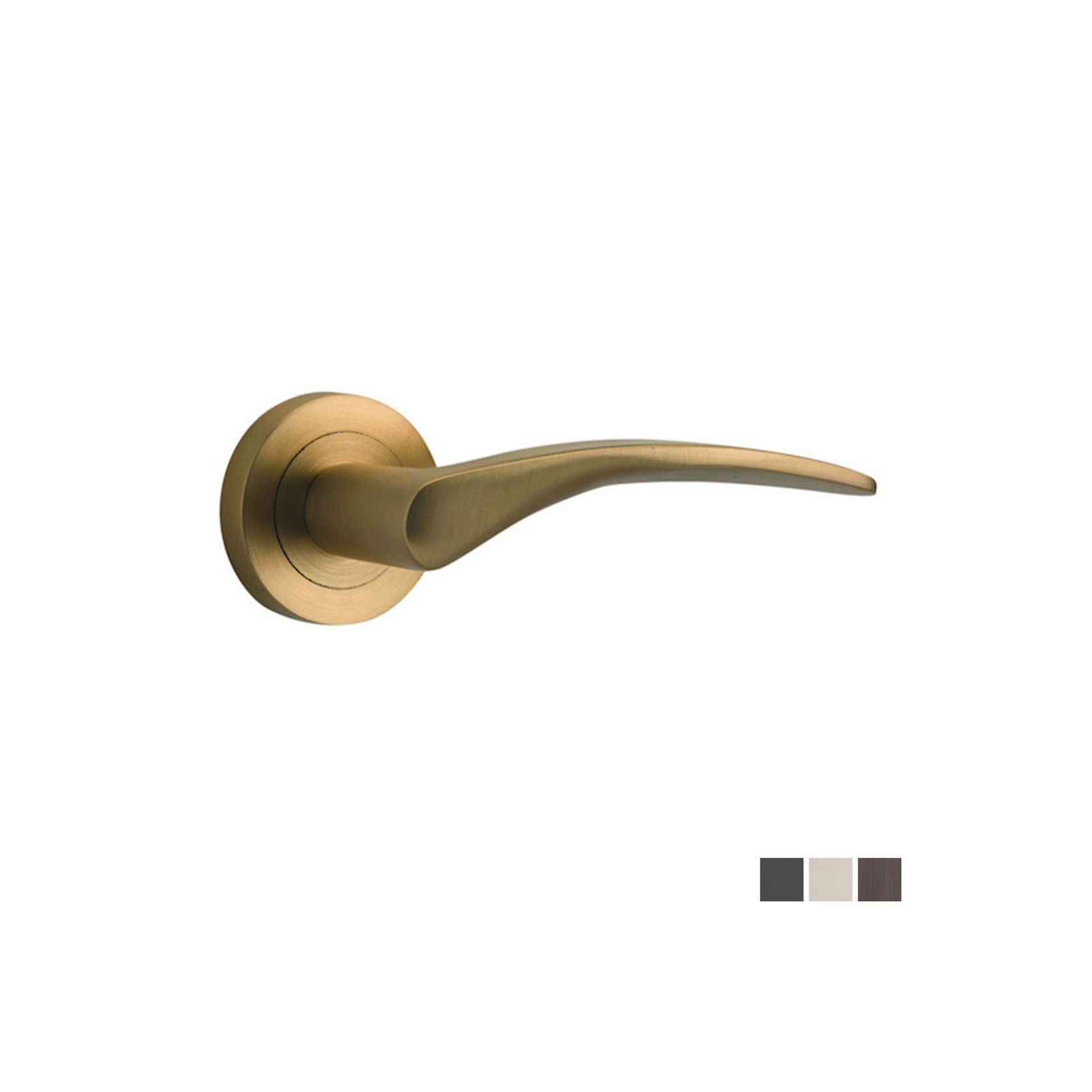 Iver Oxford Door Lever Handle on Round Rose gallery detail image