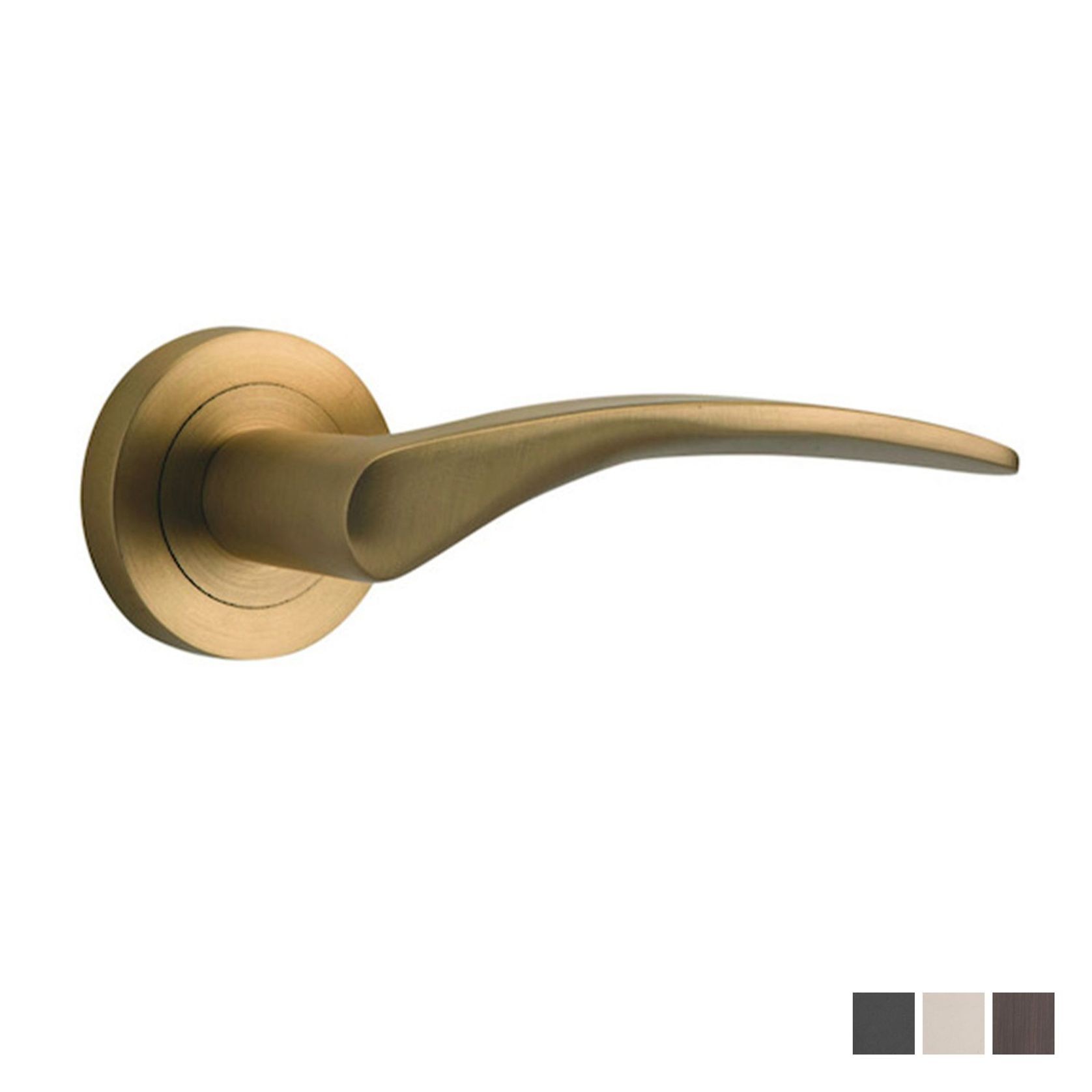 Iver Oxford Door Lever Handle on Round Rose gallery detail image